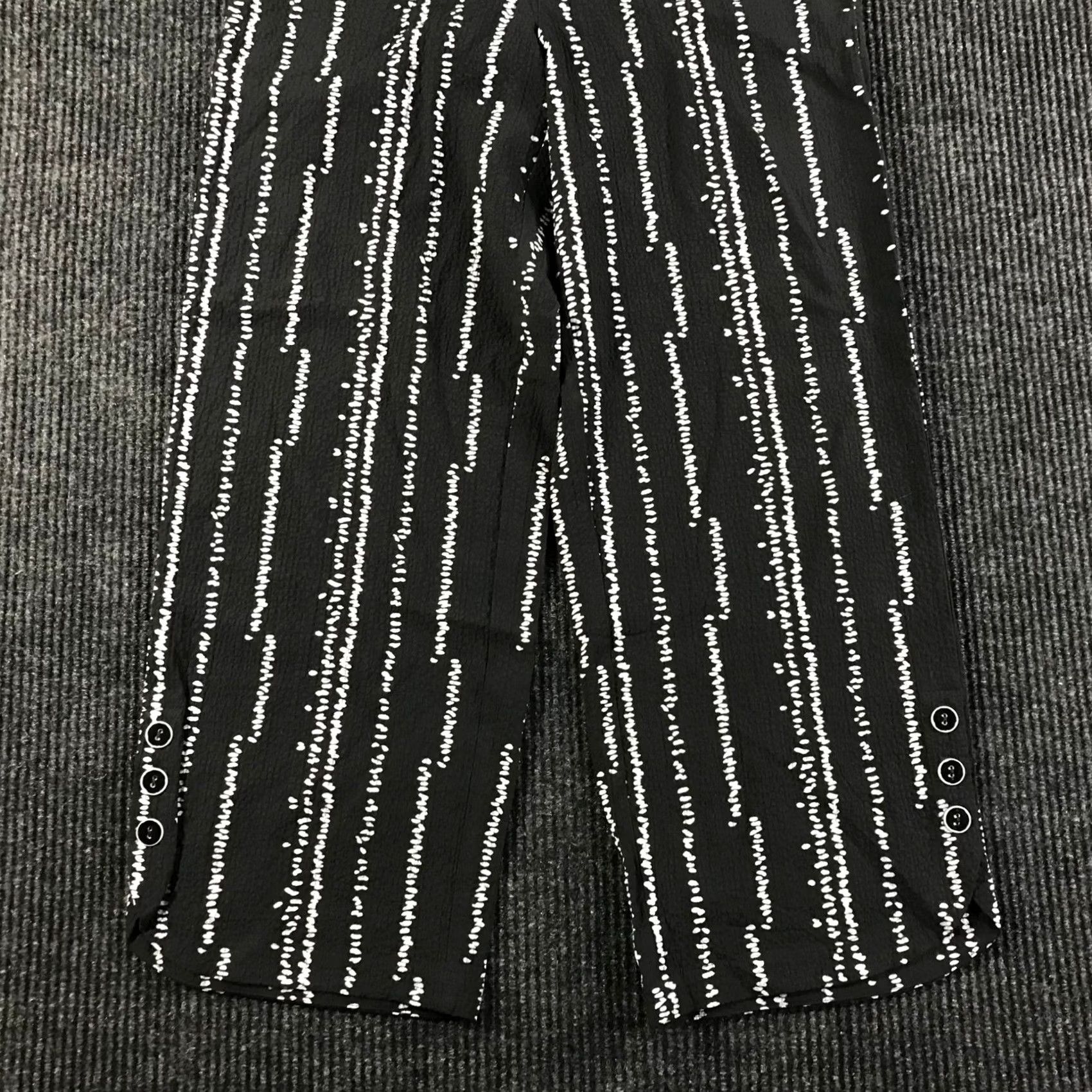 Habitat Habitat Black White Dotted Stripe Wide Leg Crop Pants Womens S Size 28" / US 6 / IT 42 - 3 Thumbnail