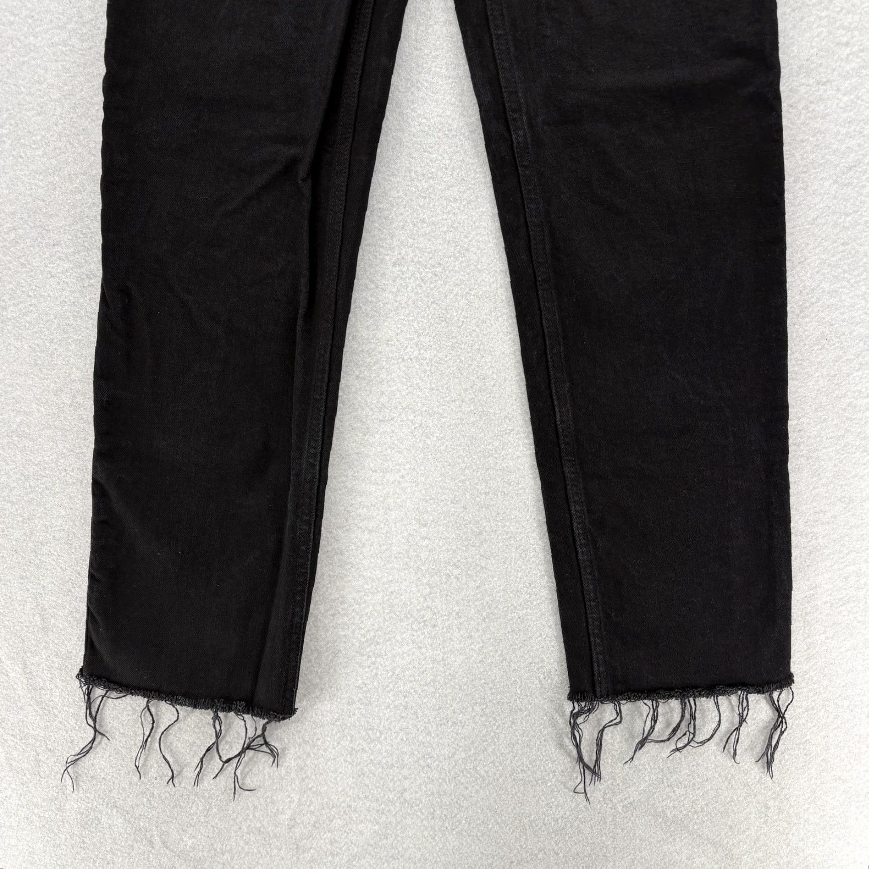 RE/DONE RE/DONE Jeans Womens 26 Black High Rise Button Fly Raw Hem Denim Straight Leg Size 26" / US 2 / IT 38 - 3 Thumbnail