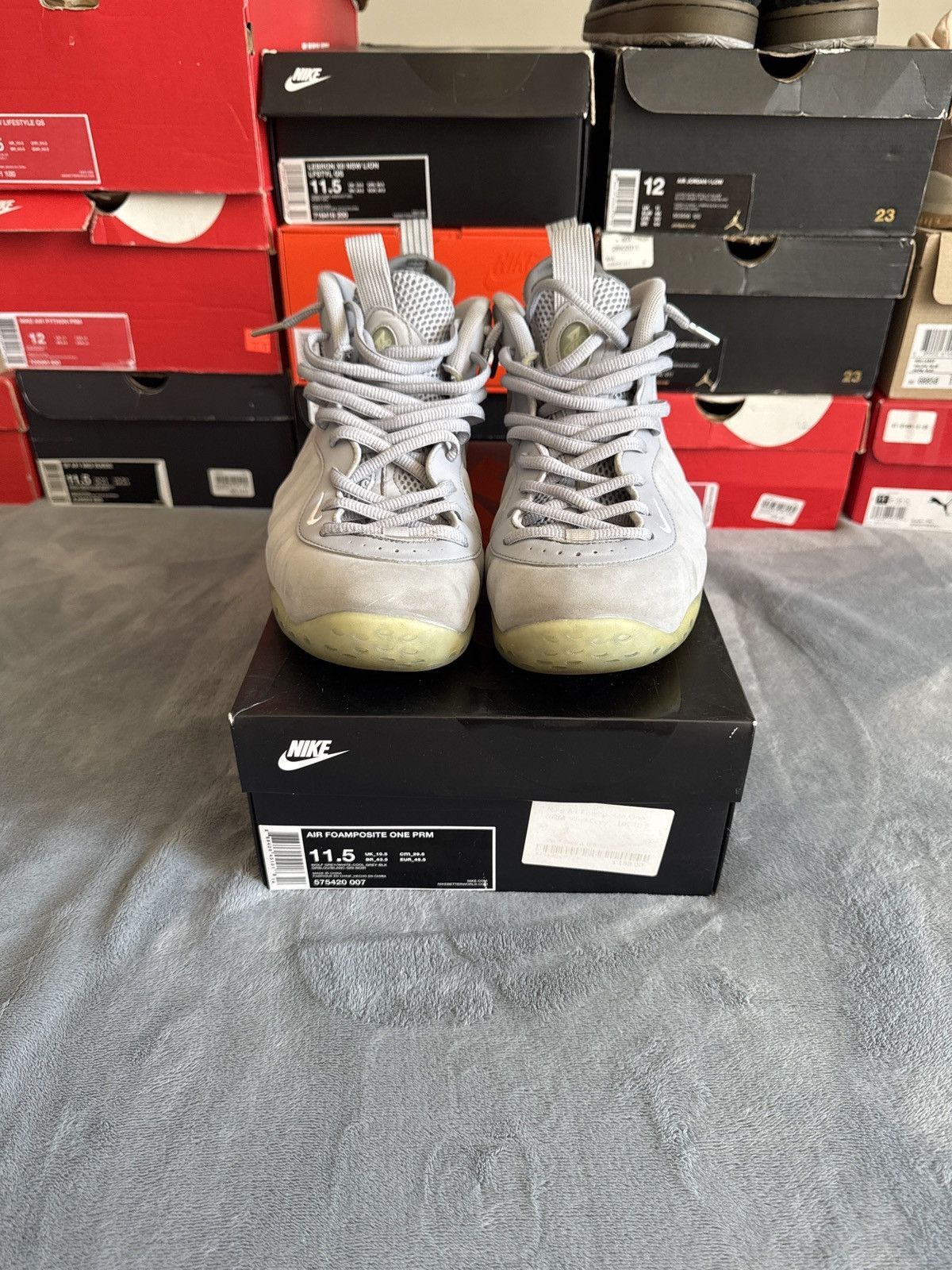 Nike Nike Air Foamposite PRM ‘Wolf Grey’ Size US 11.5 / EU 44-45 - 9 Thumbnail
