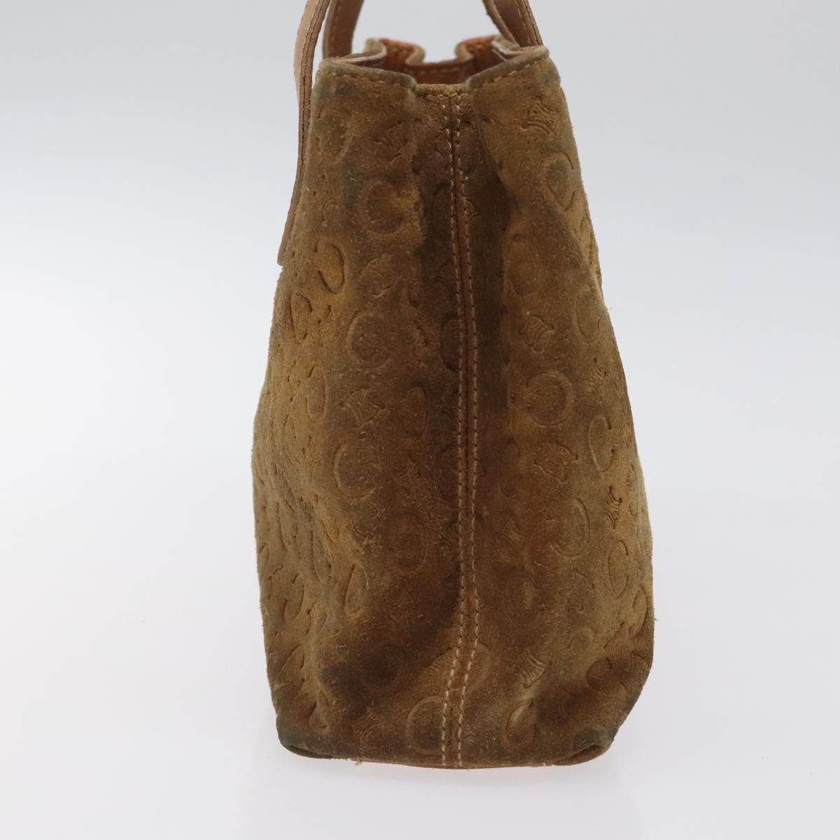 Celine CELINE Macadam Canvas Hand Bag Suede Brown Gold Size ONE SIZE - 5 Thumbnail