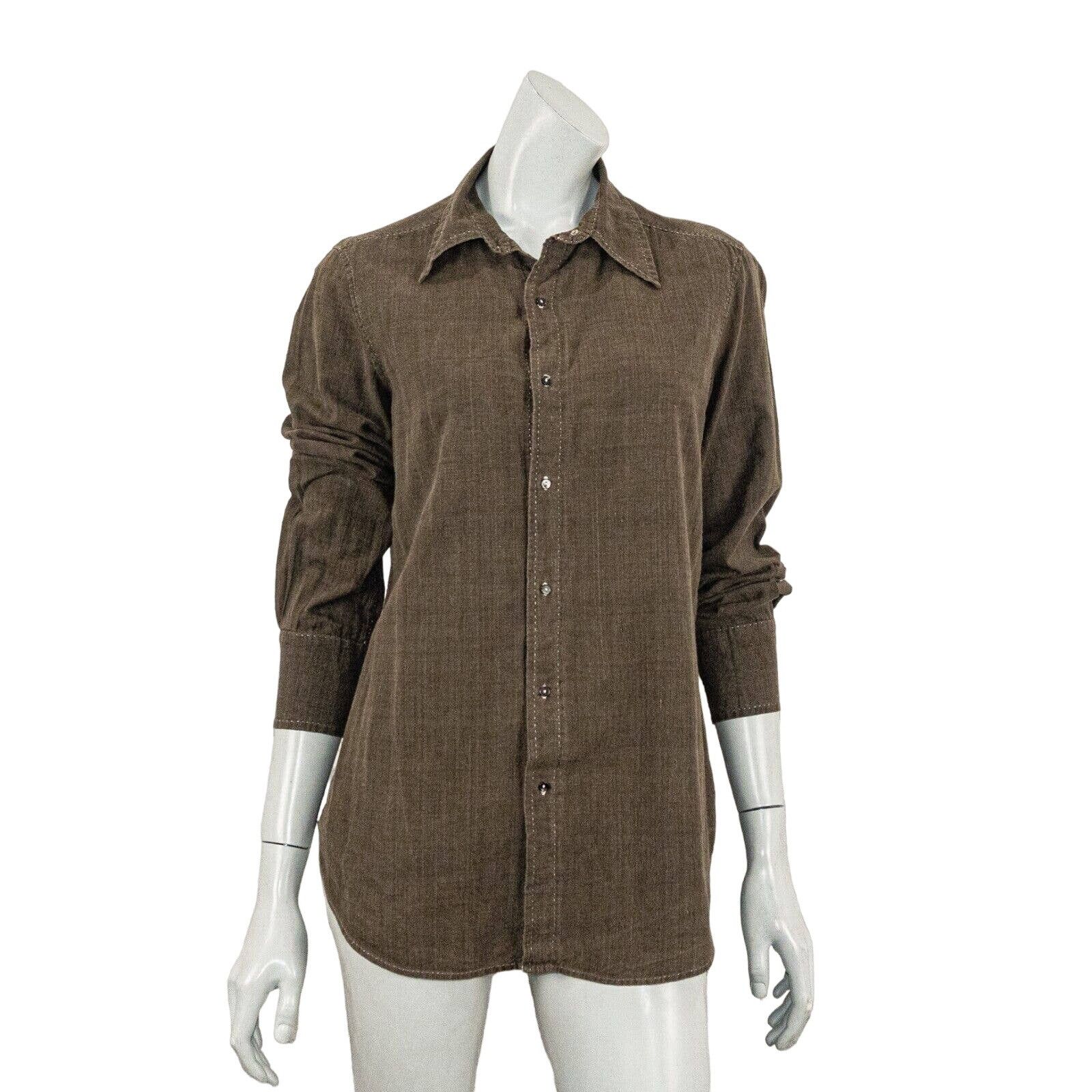 image of Dosa Women's 100% Organic Khadi Cotton Button Up Shirt in Brown (Size XS)