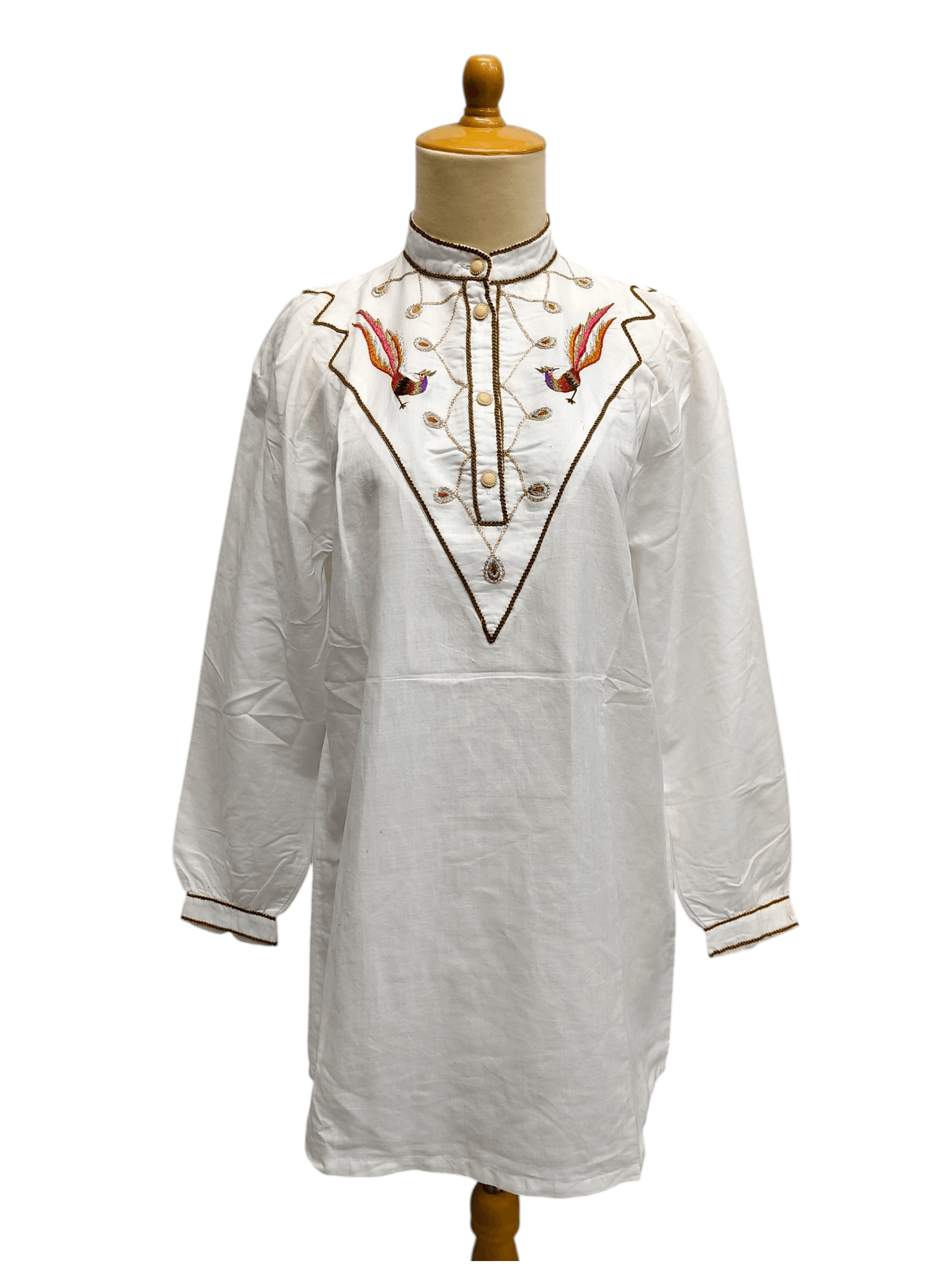 Kansai Yamamoto 80s Kansai- Archive Peacock Metalic Embroidered Blouses Size L / US 10 / IT 46 - 1 Thumbnail