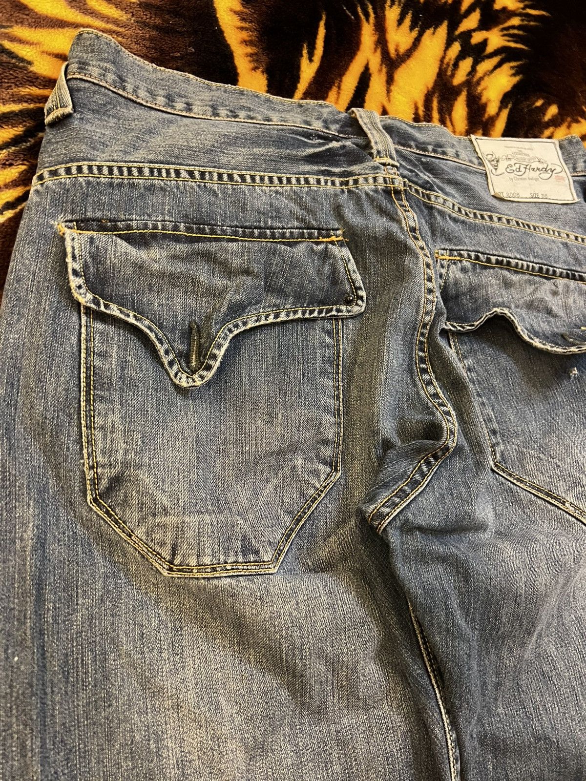 Ed Hardy × Vintage Vintage 2010 Ed Hardy by Christian Audigier Jeans Size US 36 / EU 52 - 5 Thumbnail