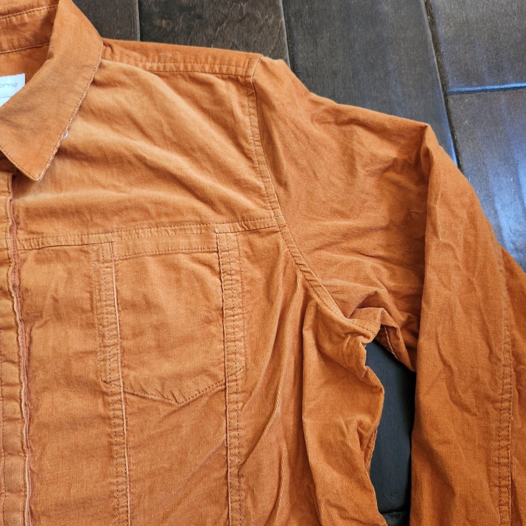 Liz Claiborne Liz Claiborne Shirt Juniors Orange Long Sleeve Button-Up L NWT Size L / US 10 / IT 46 - 6 Thumbnail