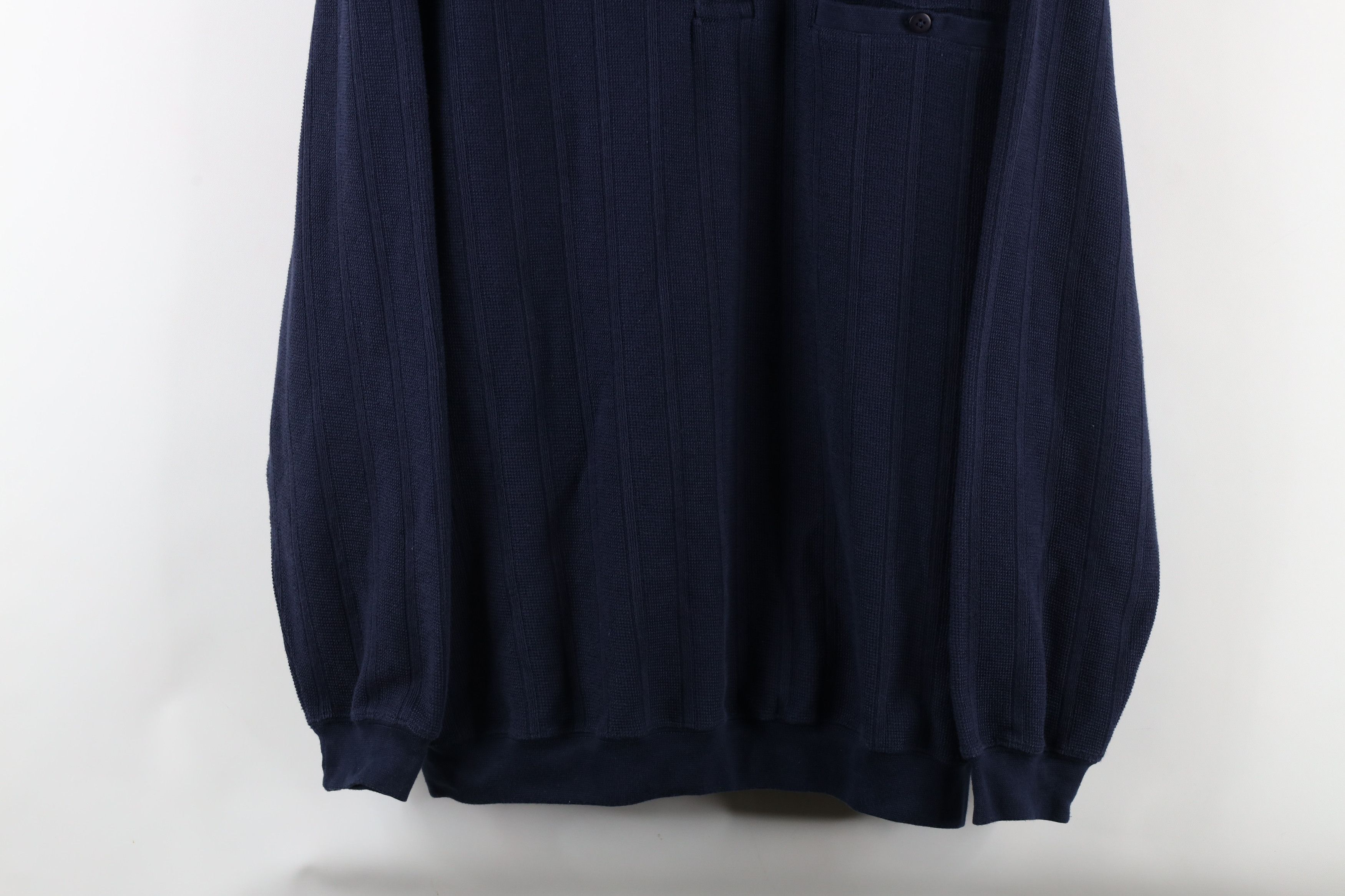 Vintage Vintage 90s Streetwear Thermal Waffle Knit Pullover Polo Size US L / EU 52-54 / 3 - 3 Thumbnail