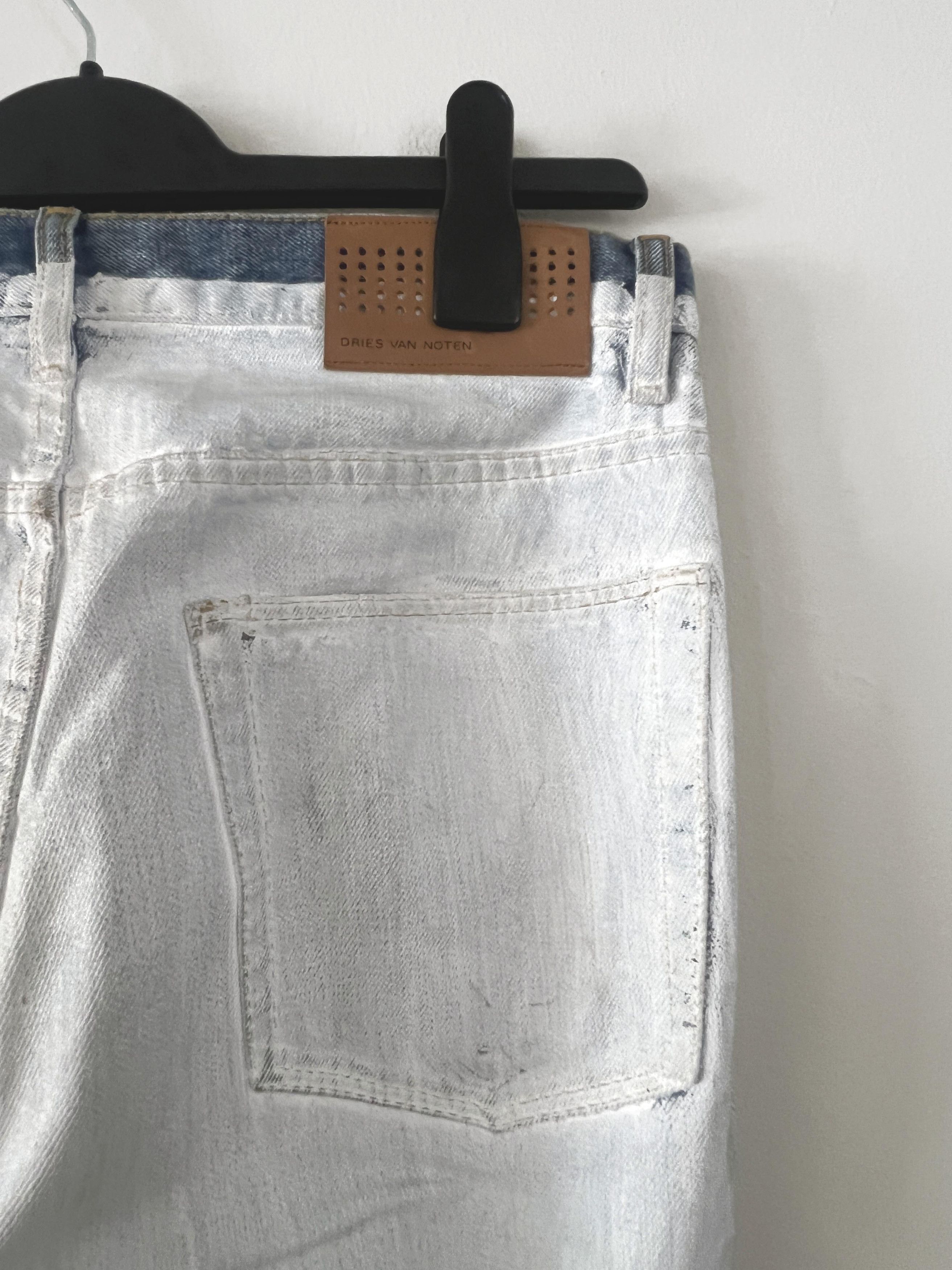 Dries Van Noten Dries Van Noten White Painted Denim Jeans Size US 30 / EU 46 - 7 Thumbnail