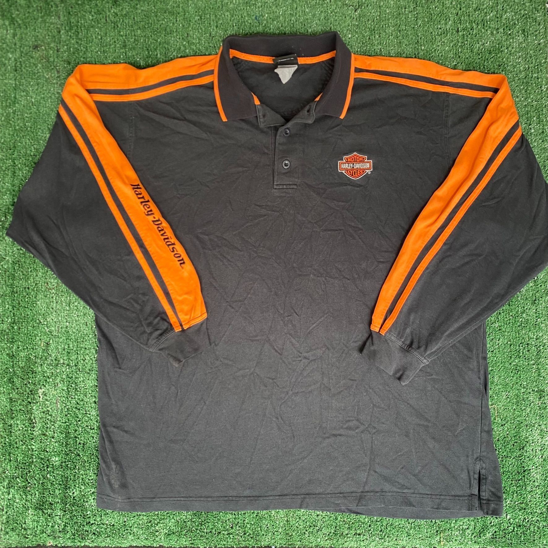 Harley Davidson Vintage Y2K Harley Davidson Rugby Polo Punk Biker Logo Shirt Size US XL / EU 56 / 4 - 1 Thumbnail