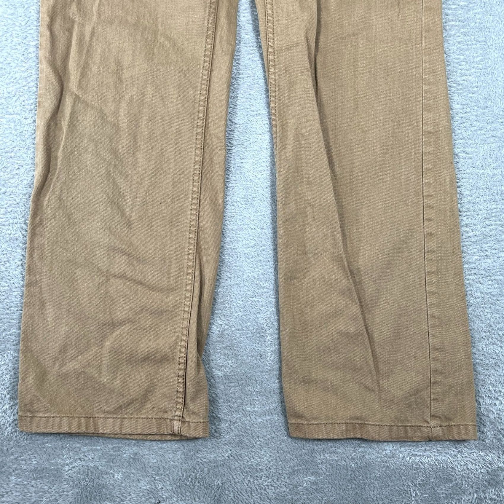 Vintage Urban Pipeline Slim Straight Pants Mens 36x32 Tan Khaki Cotton Chino Casual Size US 36 / EU 52 - 3 Thumbnail