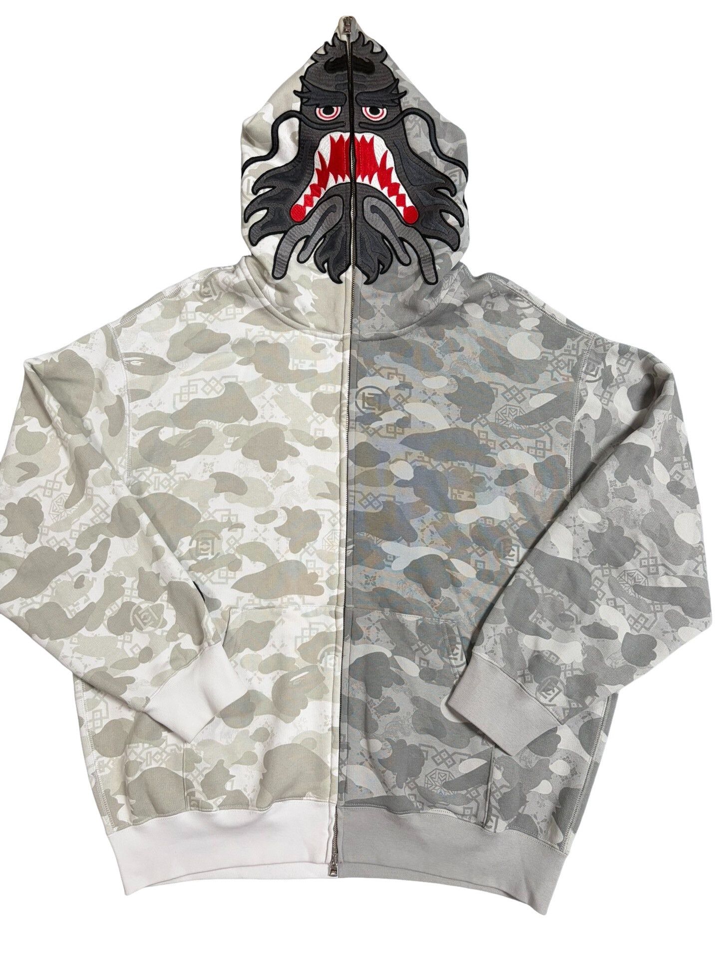 Bape BAPE x CLOT Dragon Shark Hoodie Size XL Size US XL / EU 56 / 4 - 1 Thumbnail