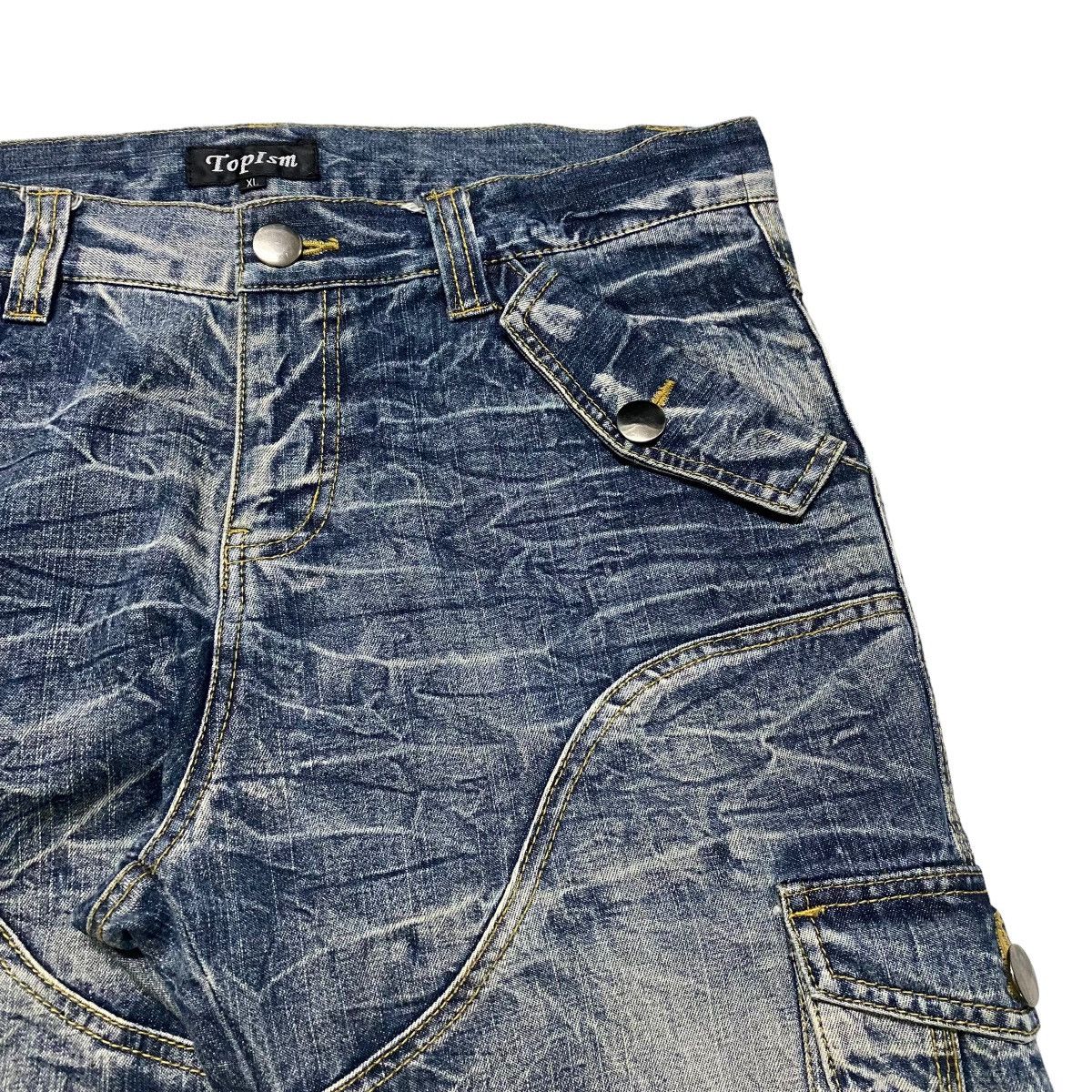 Japanese Brand Japanese Brand TOPISM Cargo Denim Flare Pants Bleach Size US 34 / EU 50 - 5 Thumbnail