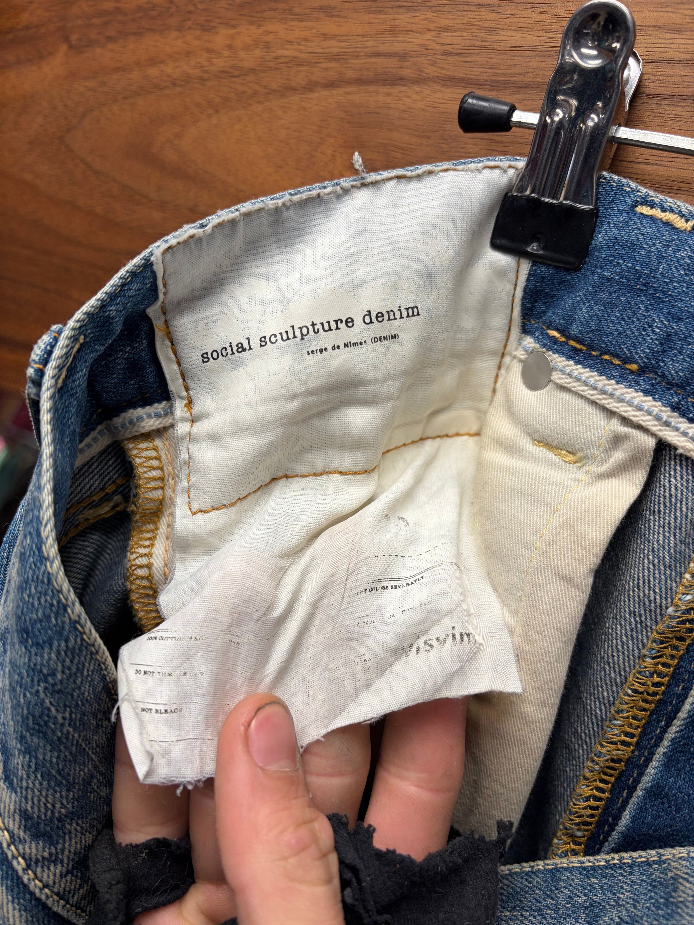 Visvim AW2012 Visvim ‘Dirty Blue’ Slim Bootcut Jeans with Genuine Snakeskin Leather Patch Size US 30 / EU 46 - 3 Thumbnail