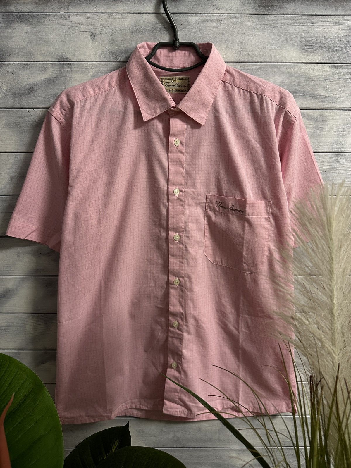 Burberry Rare Luxury Shirt Thomas Burberry Pink Vintage Size L Size US L / EU 52-54 / 3 - 1 Thumbnail