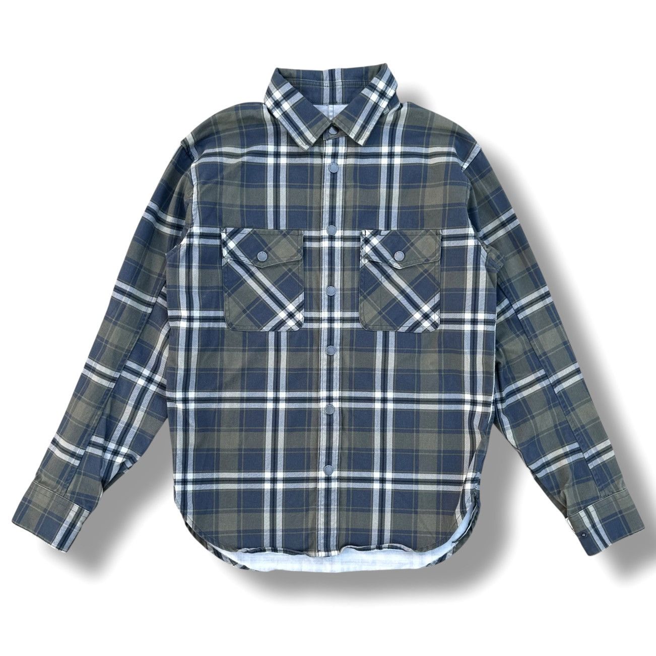 Rag & Bone Rag & Bone Engineered Plaid Snap Up Shirt Green/Blue Small Size US S / EU 44-46 / 1 - 1 Thumbnail