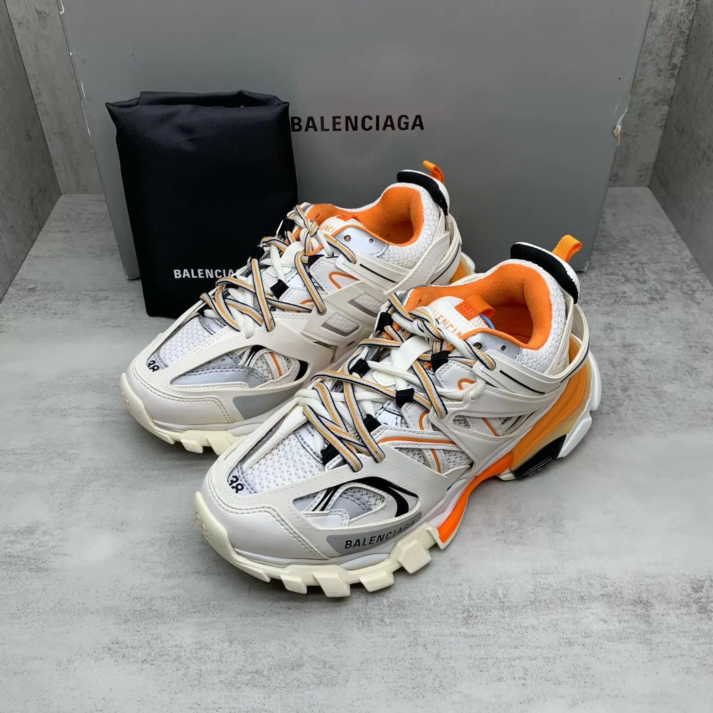 Balenciaga Balenciaga Track white orange 38 98 new box&accs Size US 7.5 / IT 37.5 - 1 Thumbnail