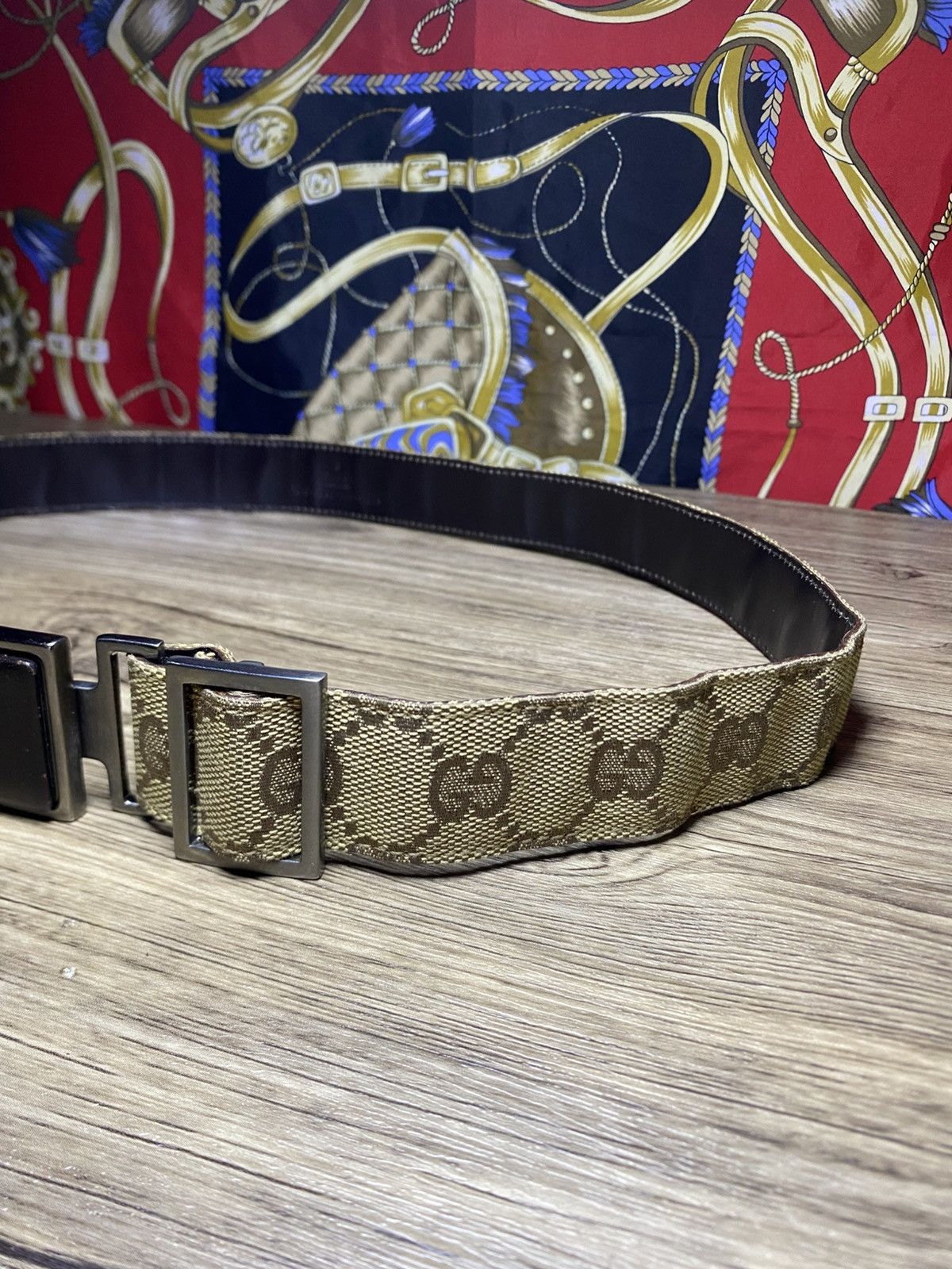Gucci Gucci Tan Web GG Guccissima Belt Size ONE SIZE - 3 Thumbnail