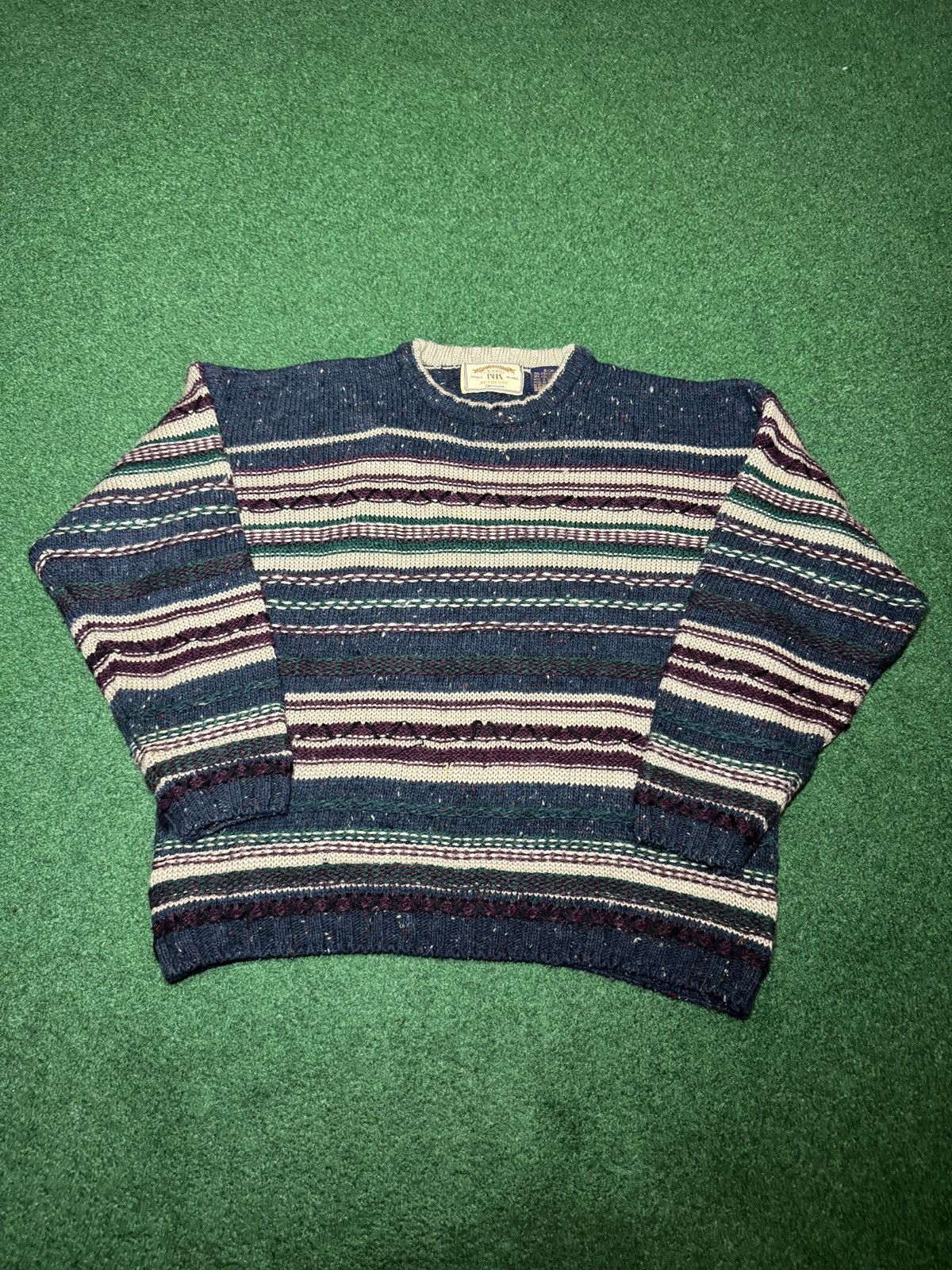 Vintage Vintage Textured 3D Knit Wool Coogi Style 90s Small Sweater Size US S / EU 44-46 / 1 - 1 Thumbnail
