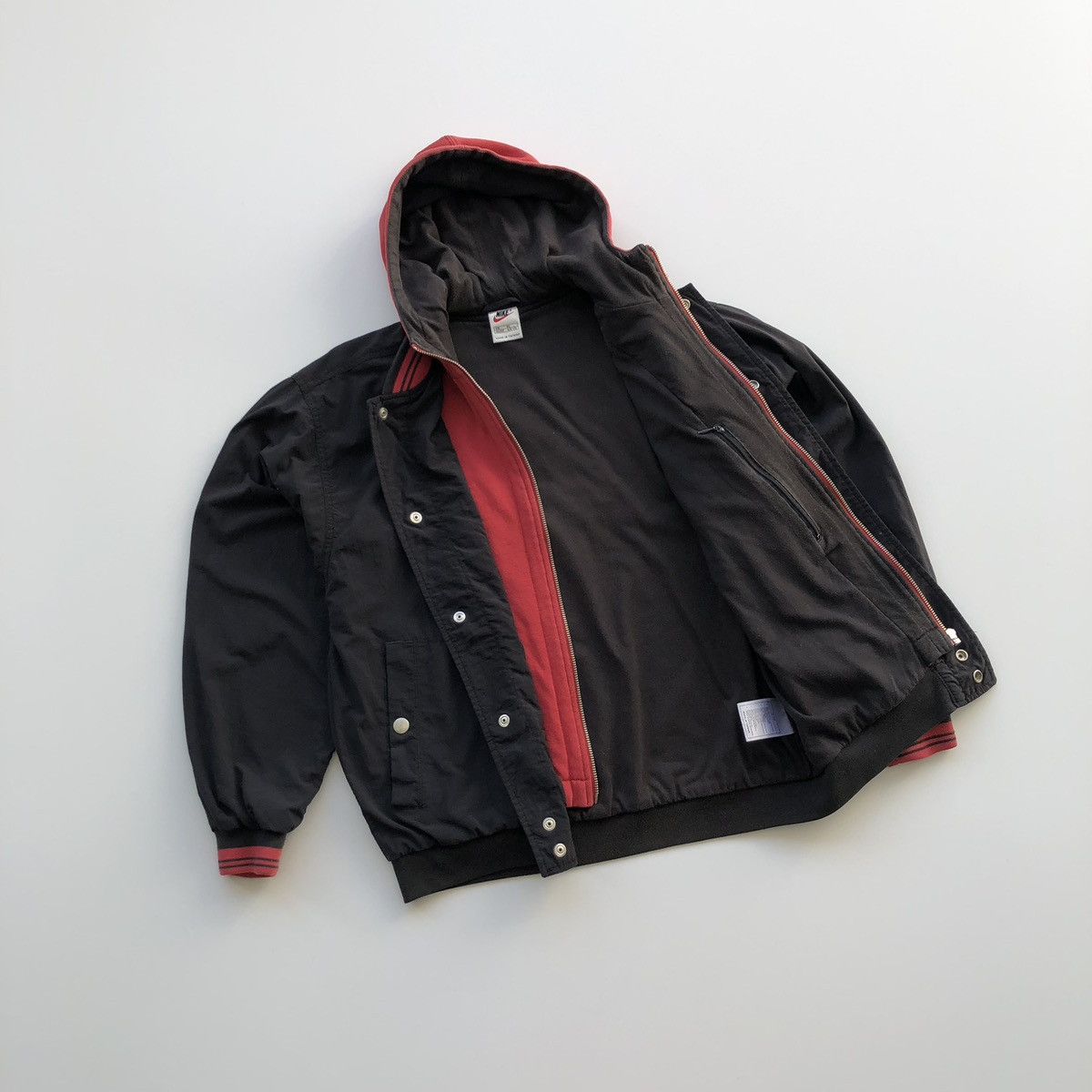 Nike Nike 90’s Double Nylon Bomber Hooded Vintage Jacket rare Size US S / EU 44-46 / 1 - 7 Thumbnail