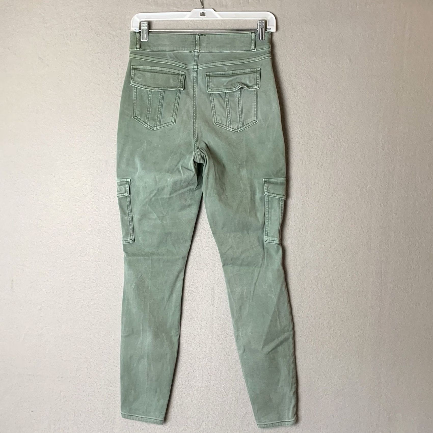 Spanx Spanx Jeans Women Size Medium Green Cargo Pull On Casual Preppy Momcore Denim 5-Pocket Stretch Regular Slim Skinny Wool? Size 32" / US 10 / IT 46 - 2 Thumbnail