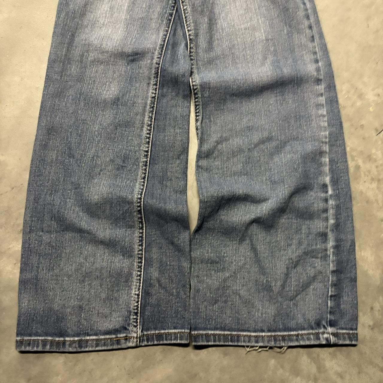 Japanese Brand × Vintage Crazy Vintage Y2K/2000s Grunge Dark Wash Flared Bootcut Denim Jeans! Size US 30 / EU 46 - 6 Thumbnail