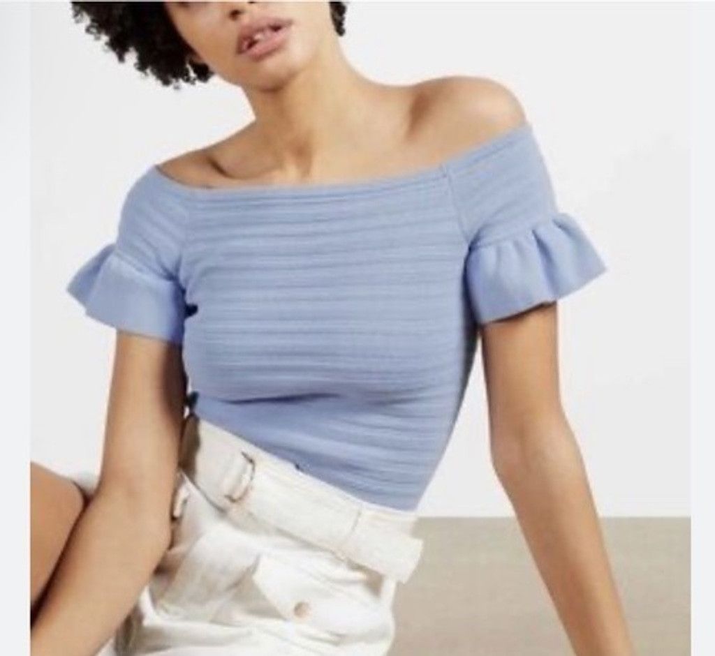 Ted Baker Ted Baker MisteeyKnitted Frill Det Off Shoulder Shirt Women5 Size XL / US 12-14 / IT 48-50 - 11 Thumbnail