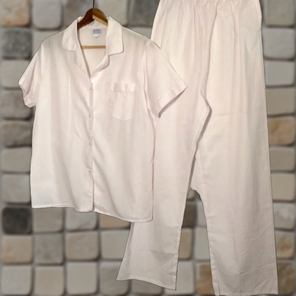 Vintage VINTAGE Katz Women’s Pajama Set 36 Pink Cotton Blend Short Sleeve Button Up Classic Sleepwear Size ONE SIZE - 1 Thumbnail