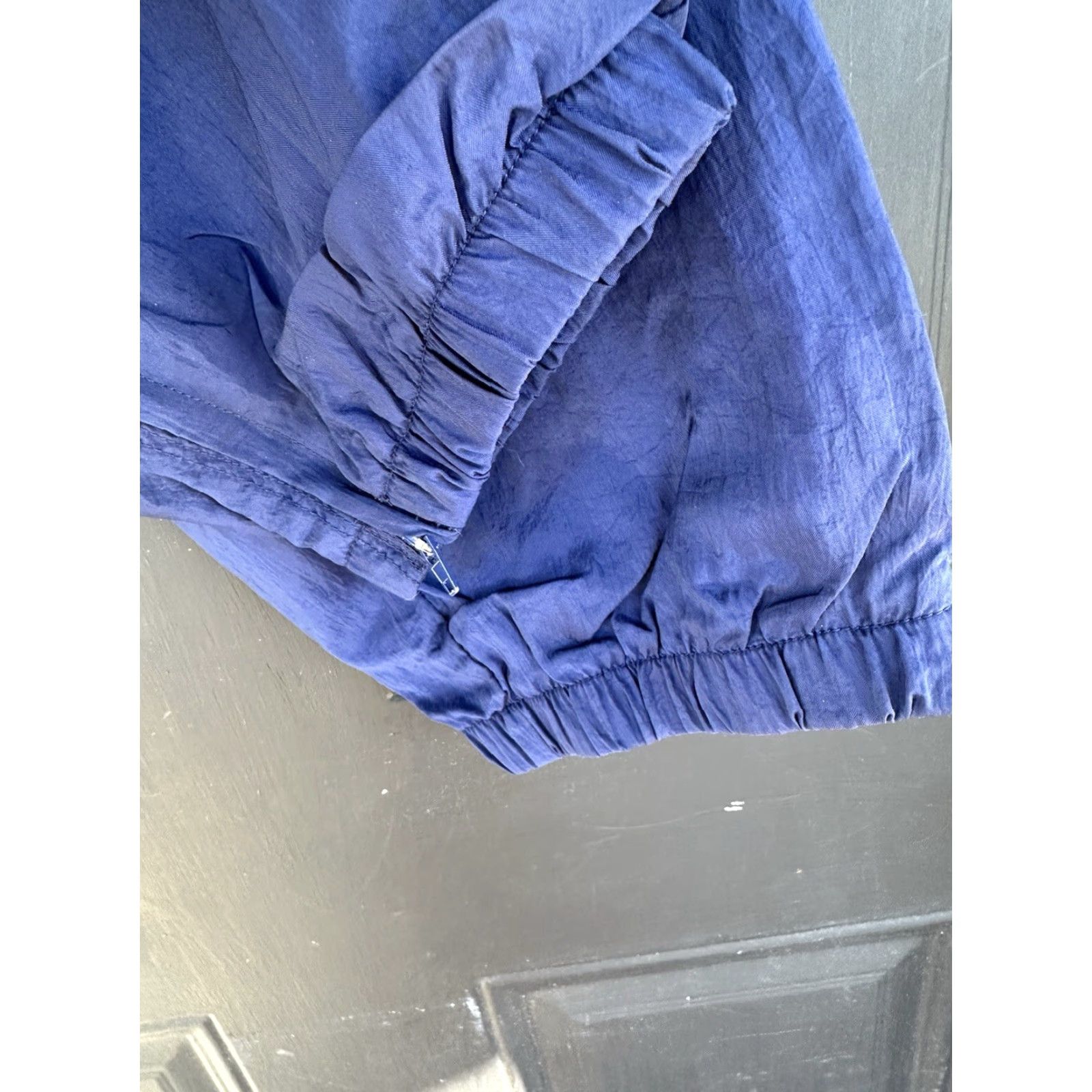 Nike VINTAGE Nike Track Pants Mens L Navy Lined Joggers Tapered Nylon Windbreaker 90s Mens Size US 33 - 7 Thumbnail