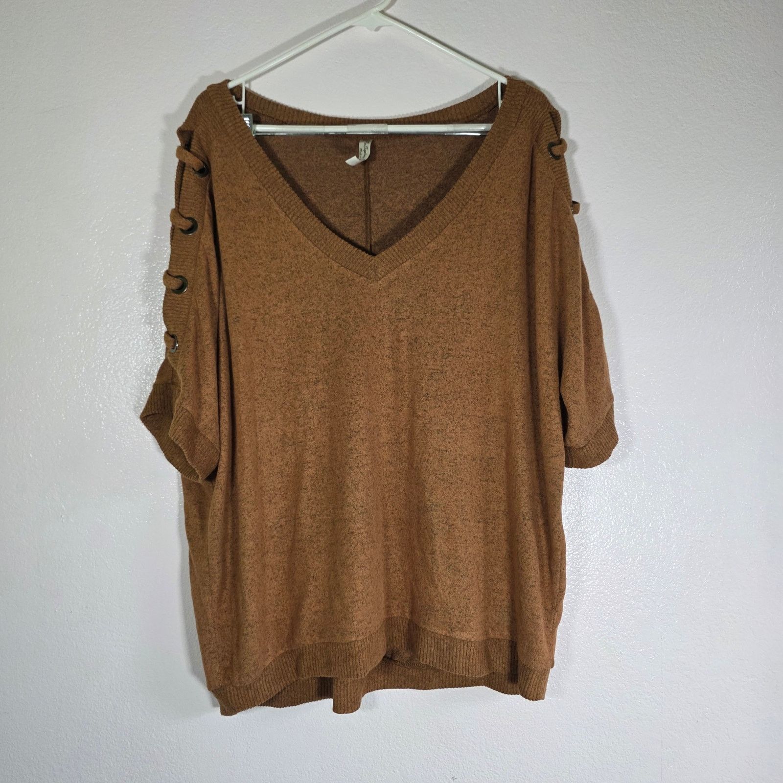 Other Per Seption Concept Women’s XL Brown Lace Up Sleeve Sweater Size XL / US 12-14 / IT 48-50 - 1 Thumbnail