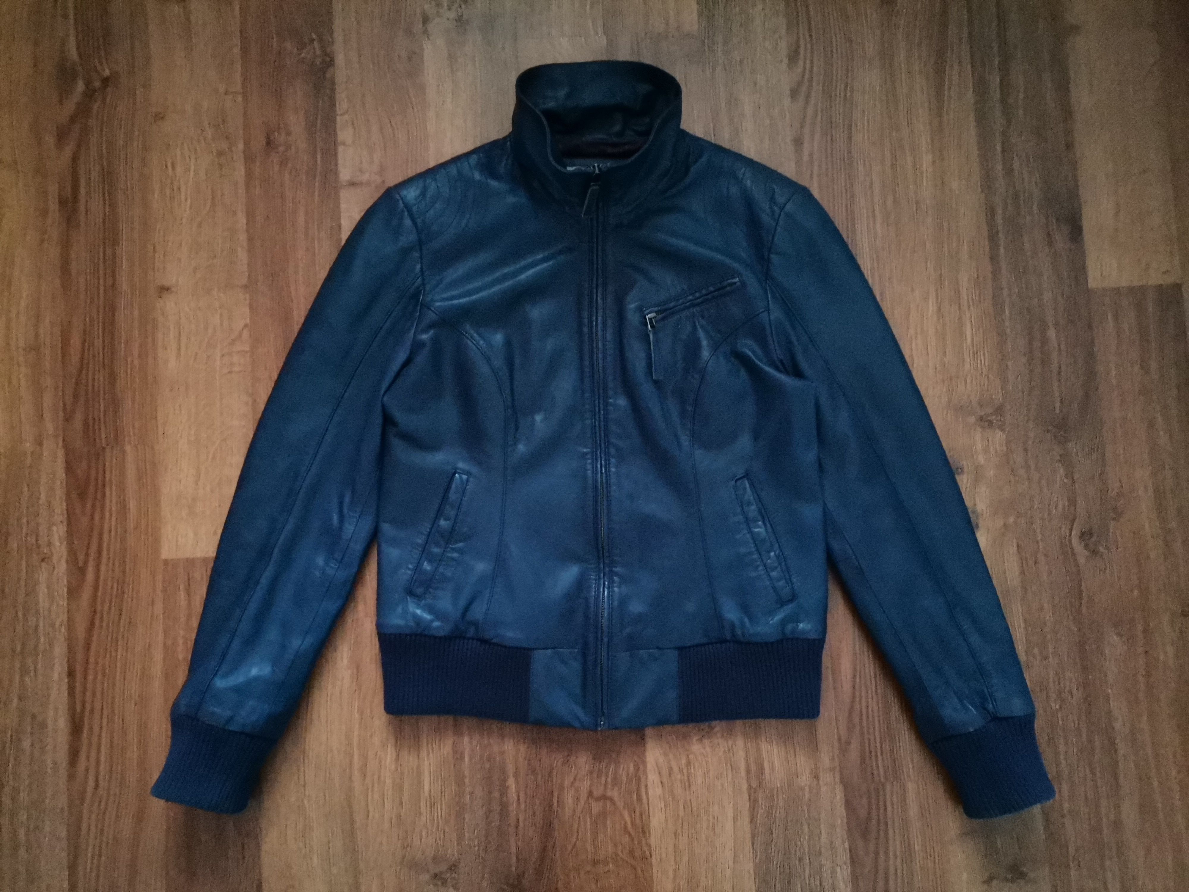 Vintage Vintage Blue Dog Women's Leather Jacket Size M / US 6-8 / IT 42-44 - 2 Thumbnail