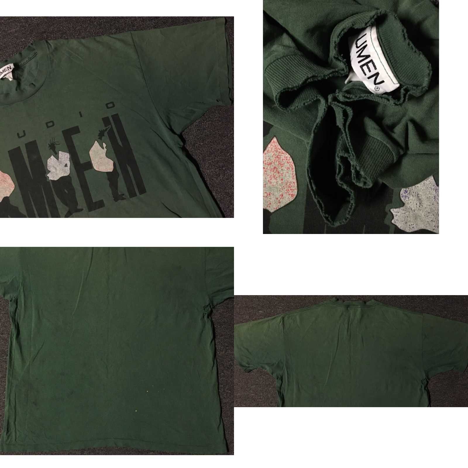 Vintage VINTAGE 90s Studio Umen Thrashed Faded Shirt XL Green Distressed Grunge Skate Surf Punk 80s Shirt Mens XL 90s 80s Size US XL / EU 56 / 4 - 8 Thumbnail