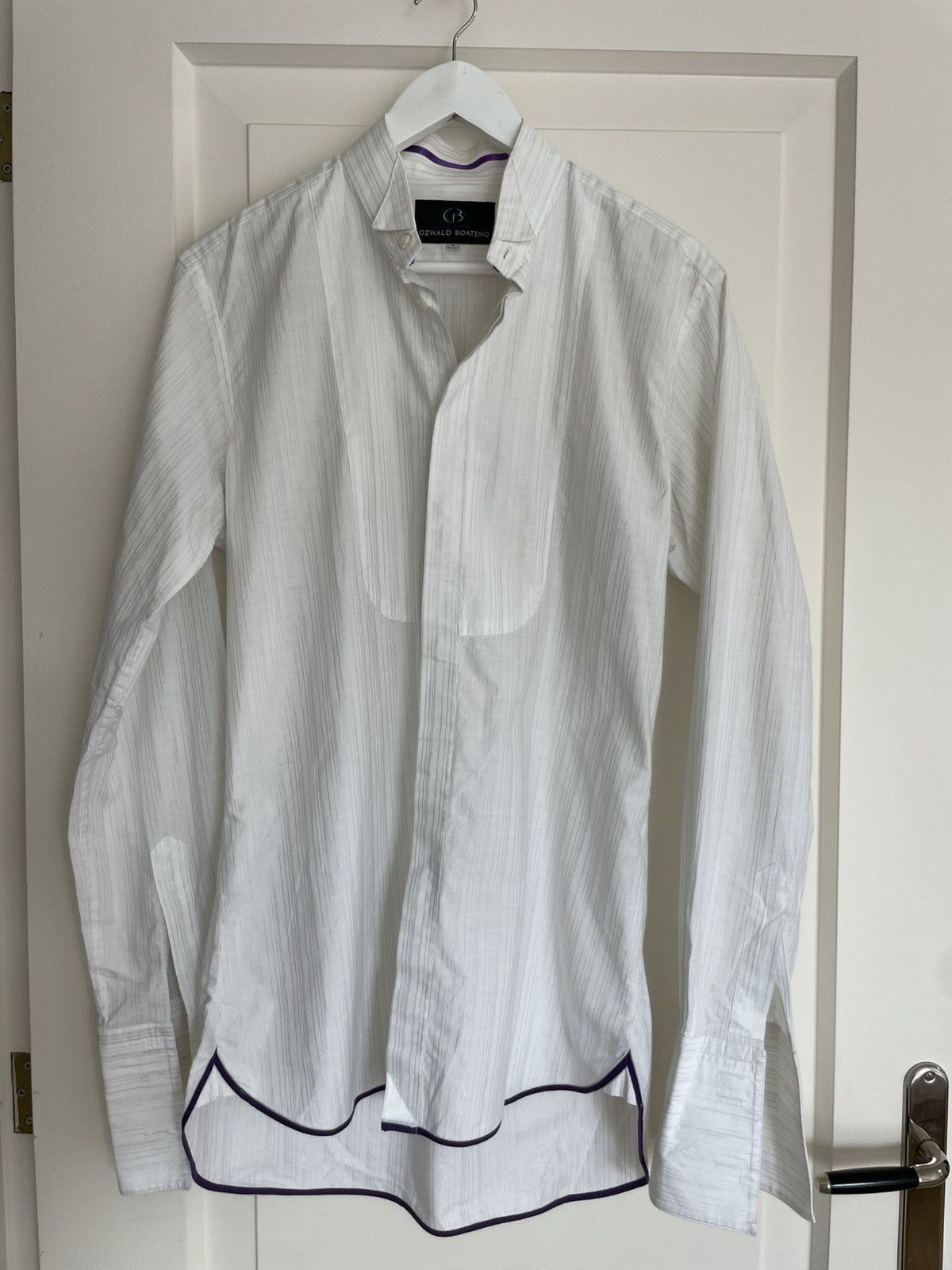 Ozwald Boateng Refined Ozwald Boateng Shirt with Silver Pinstripe Size 42R - 3 Thumbnail