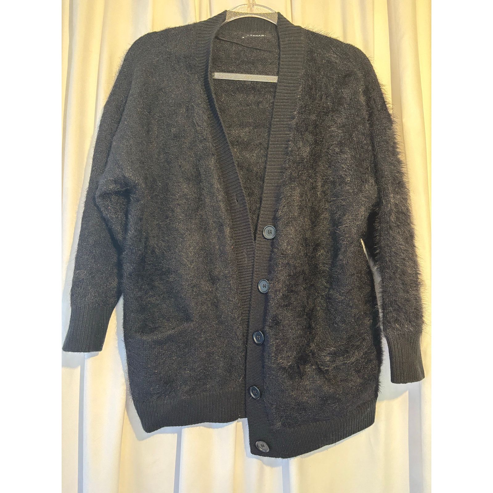 The Unbranded Brand Tahari Eyelash Fuzzy Cardigan One Size Size ONE SIZE - 7 Thumbnail
