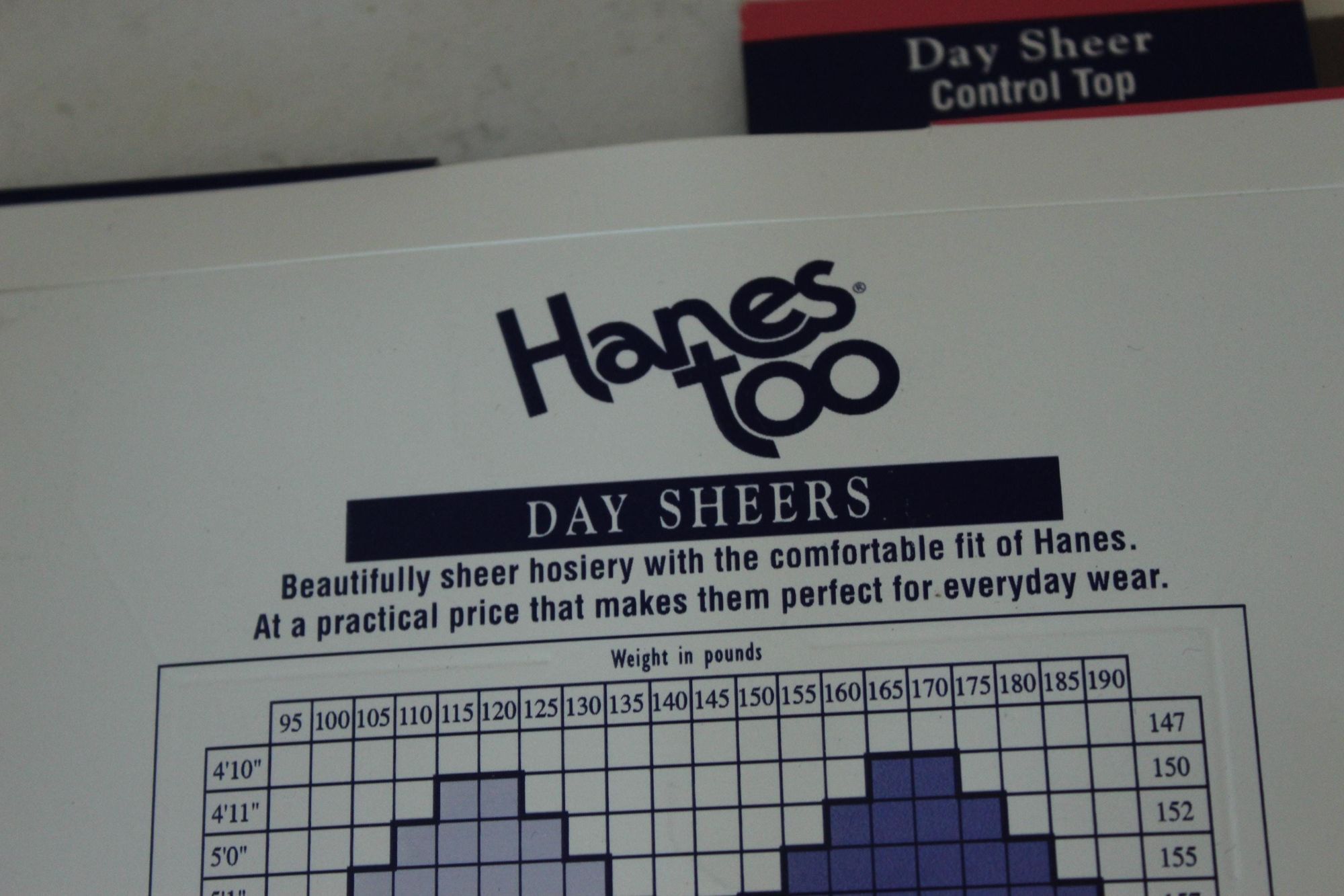 Hanes Vintage 1980s 1990s Pantyhose, New NOS Hanes Too, Control To Size ONE SIZE - 6 Thumbnail
