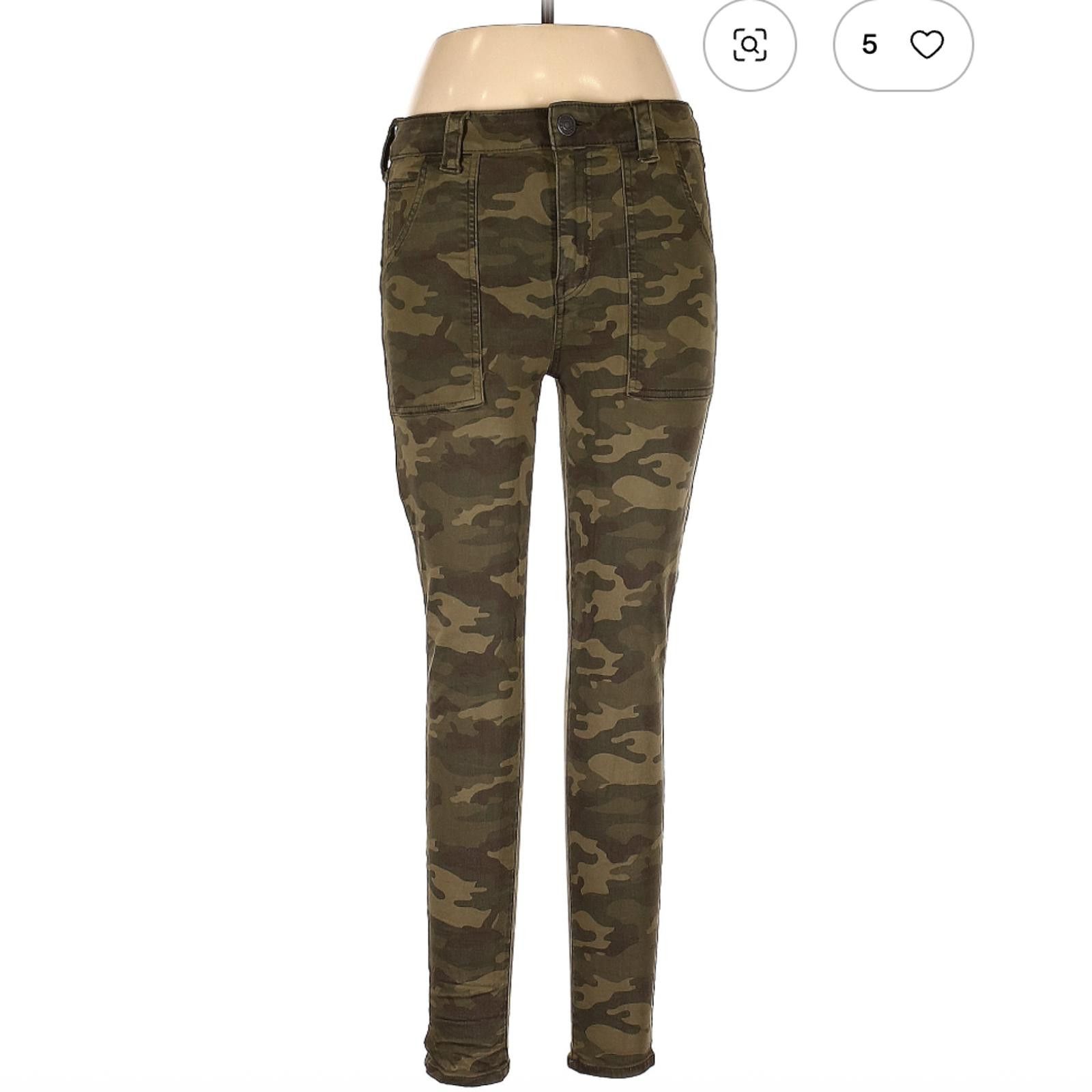 American Eagle Outfitters American Eagle Outfitters Green Camouflage Jeggings Size 10 Size 32" / US 10 / IT 46 - 1 Thumbnail