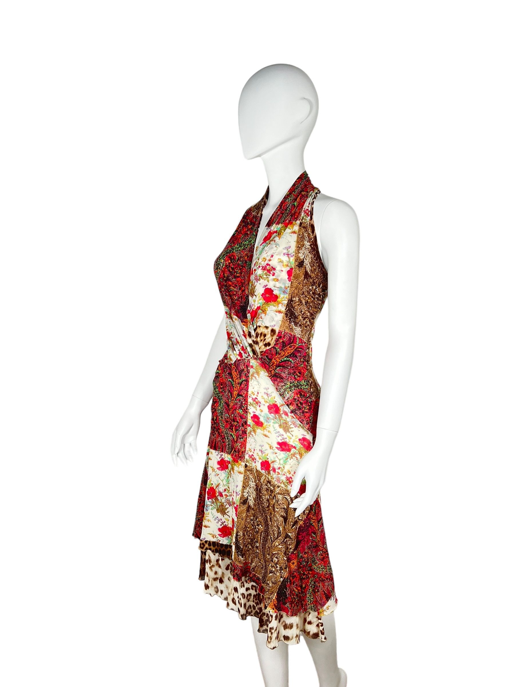 Roberto Cavalli Roberto Class Cavalli 2004 Red & White Animal Print Dress Size M / US 6-8 / IT 42-44 - 2 Thumbnail