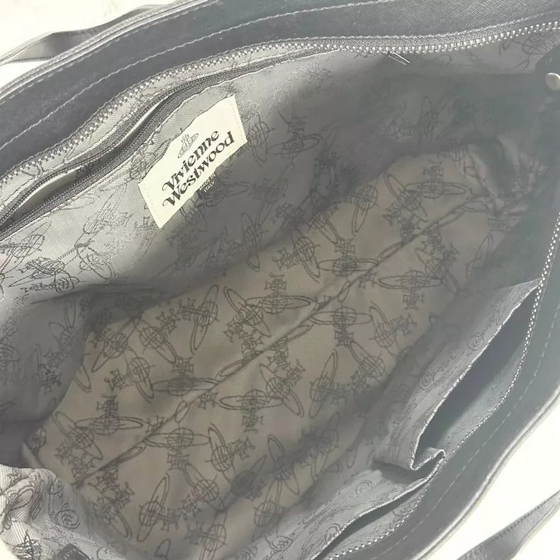 Vivienne Westwood Vivienne Westwood size os Black leather Saturn tote bag Size ONE SIZE - 8 Thumbnail