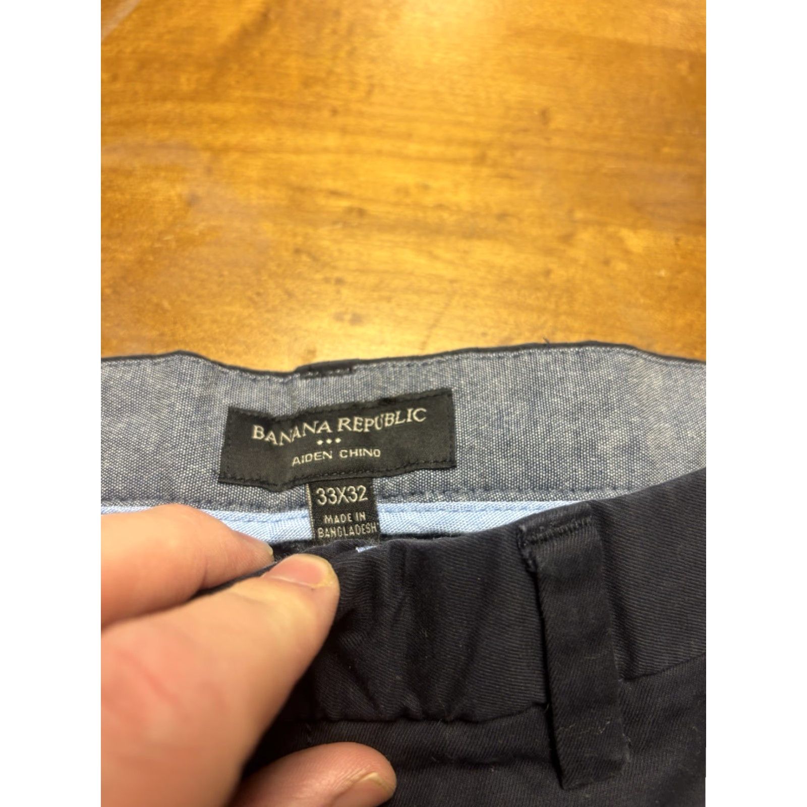 Banana Republic BANANA REPUBLIC Blue cotton blend Aiden Fit Chino Pants 33x32 R3 Men Slim Flat Front Pockets Gray Chino 90s? Size US 33 - 2 Thumbnail