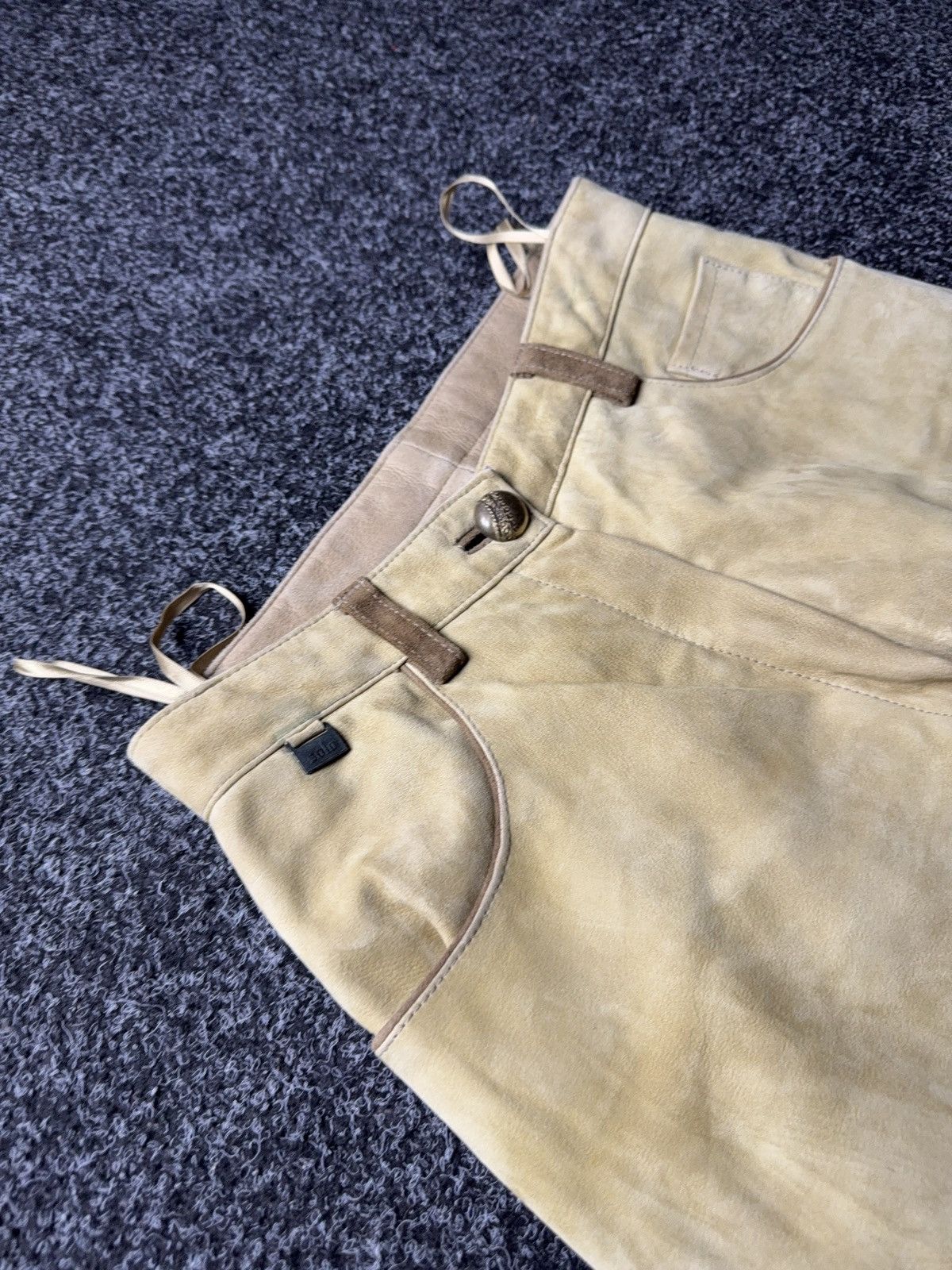 Genuine Leather Vintage 90s Western USA Soln Beige Suede Leather Pants EU38 Size 28" / US 6 / IT 42 - 8 Thumbnail