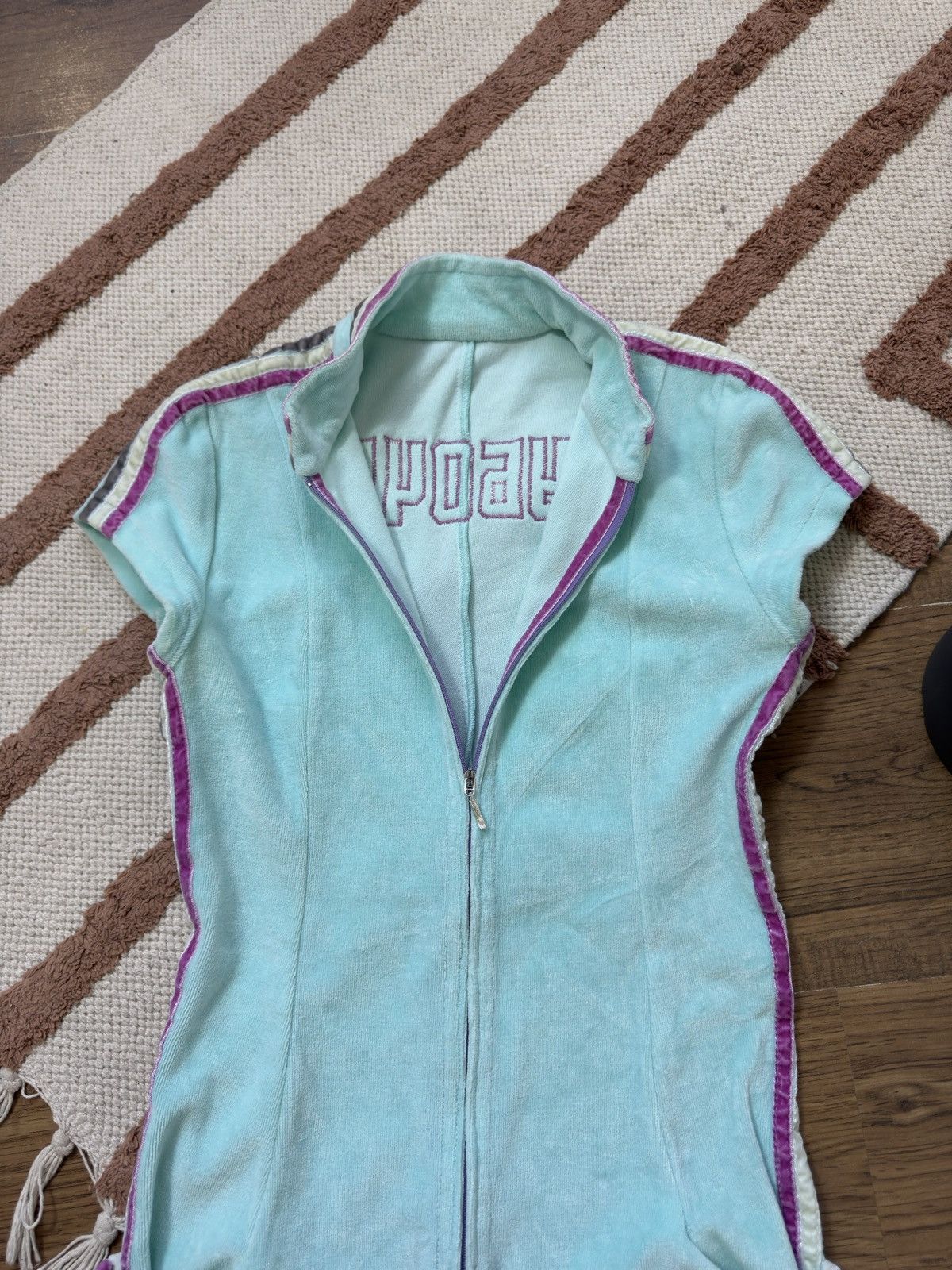 Vintage CUTE «ЧУБОЧЕК» VELOUR ROMPER OVERALLS Size S / US 4 / IT 40 - 3 Thumbnail
