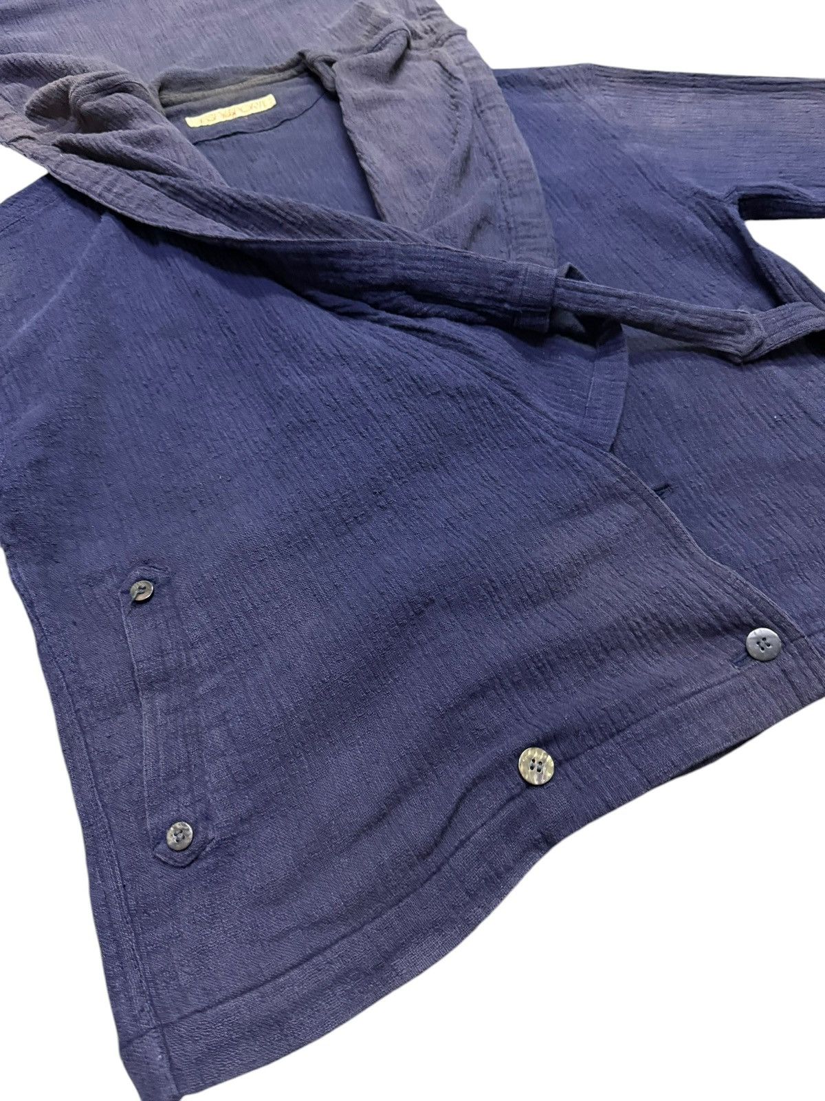 Issey Miyake RARE!! Vintage 70s Issey Miyake Asymmetrical Indigo Kimono Size US M / EU 48-50 / 2 - 4 Thumbnail
