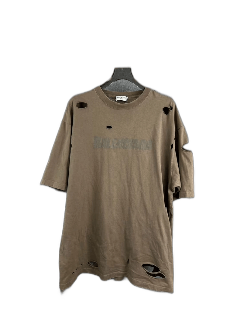 Balenciaga Balenciaga Distressed Letter Short Sleeve Shirt-yf Size US M / EU 48-50 / 2 - 1 Thumbnail