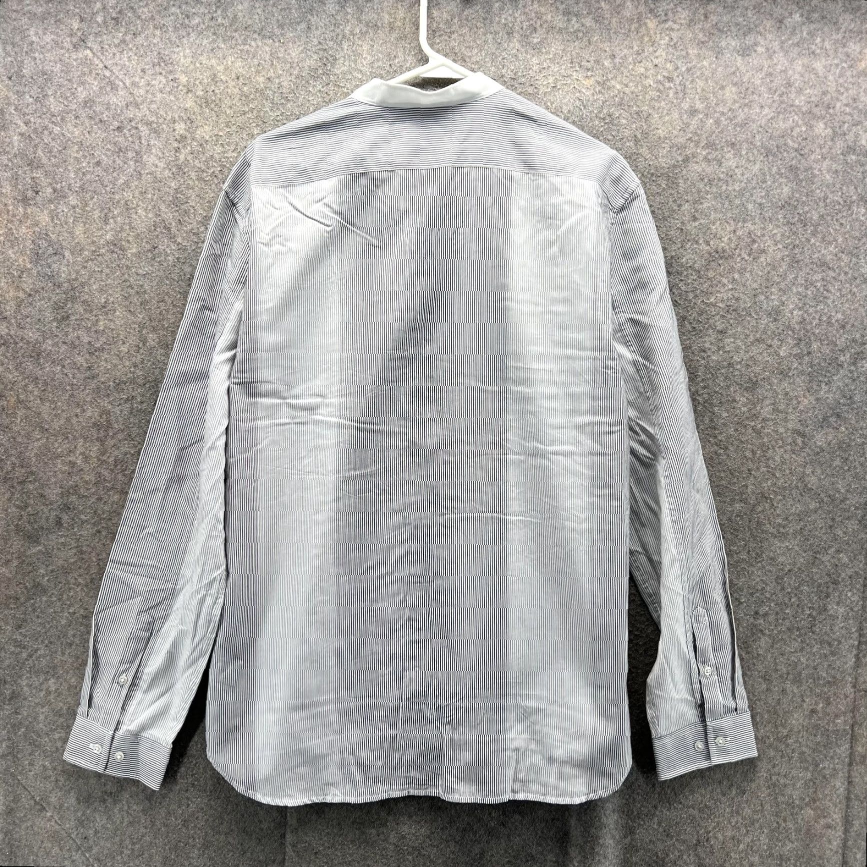 John Varvatos John Varvatos Luxe Shirt Mens Large White Black Stripe Band Collar Long Sleeve Size US L / EU 52-54 / 3 - 2 Thumbnail