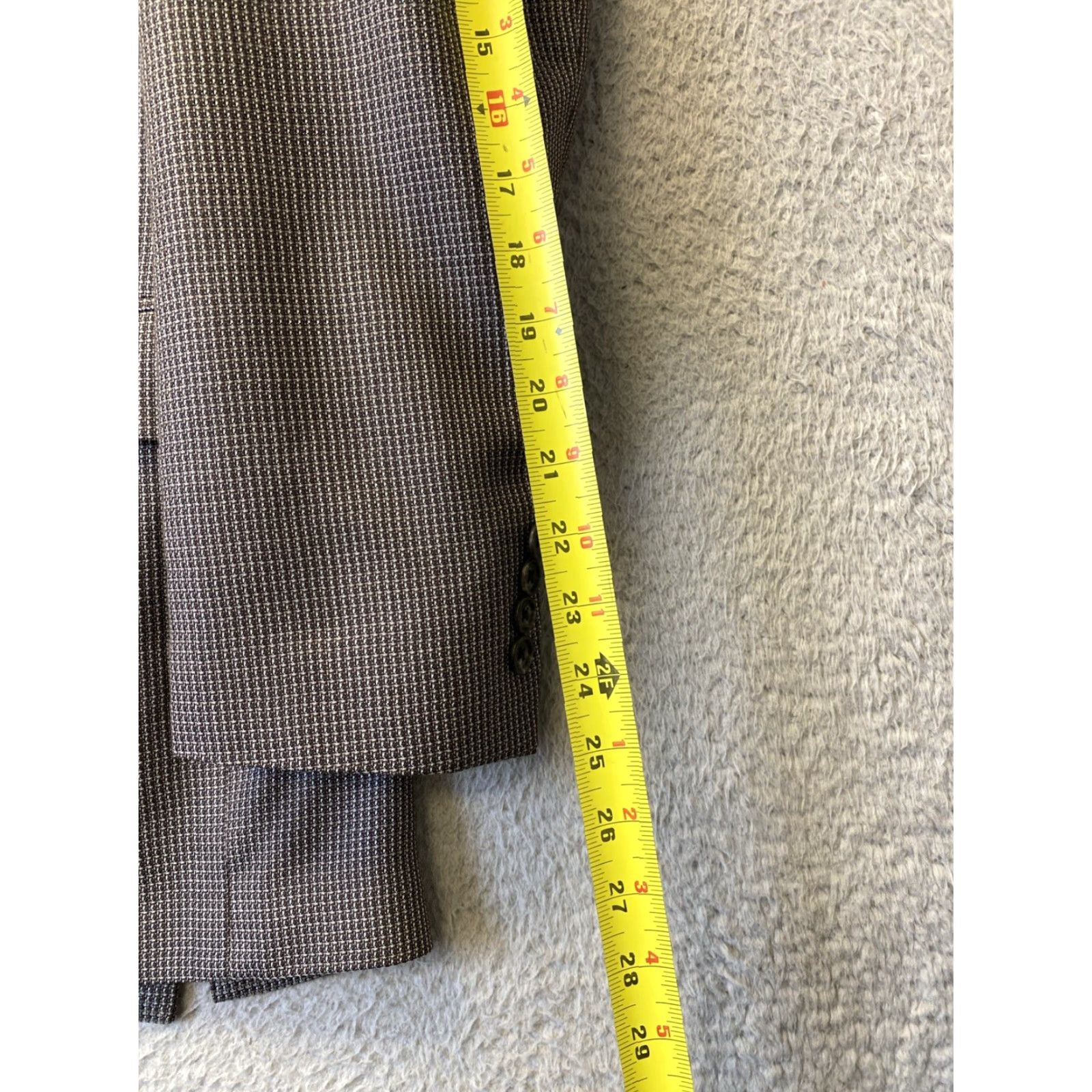 Nordstrom Nordstrom Joseph Abboud Jacket Men 42L Wool Houndstooth Brown Gray Blazer Single-Breasted 4? Size 42R - 3 Thumbnail