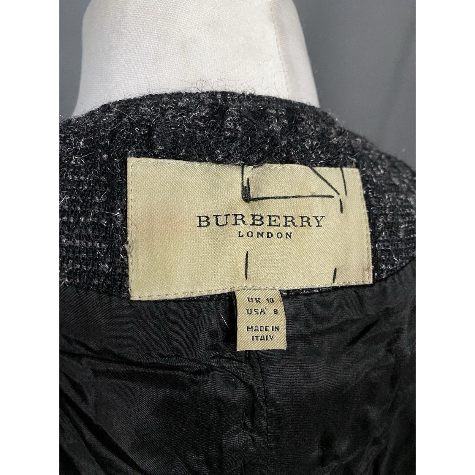 Burberry MINT! Burberry Wool Zipper Up Sequin Suit Jacket Dark Gray S Size M / US 6-8 / IT 42-44 - 10 Thumbnail