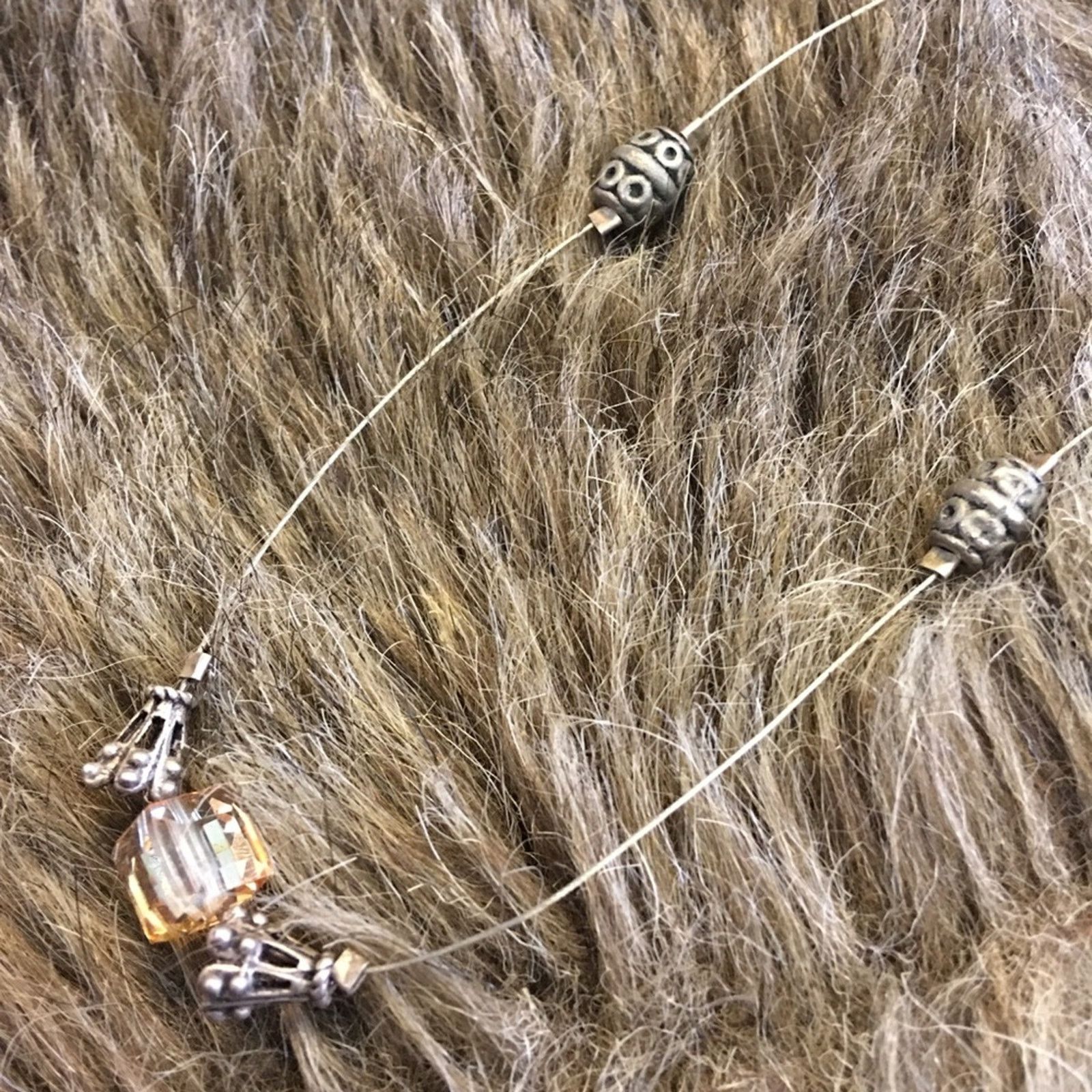 Jewelry Antique style bead silver tone wire necklace Size ONE SIZE - 7 Thumbnail