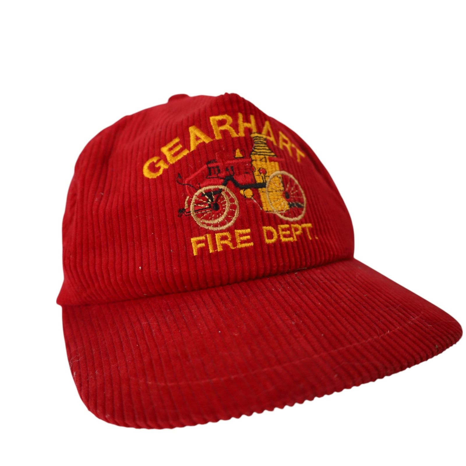 Vintage True Vintage Gearhart Fire Dept Corduroy Trucker Hat Size ONE SIZE - 2 Thumbnail