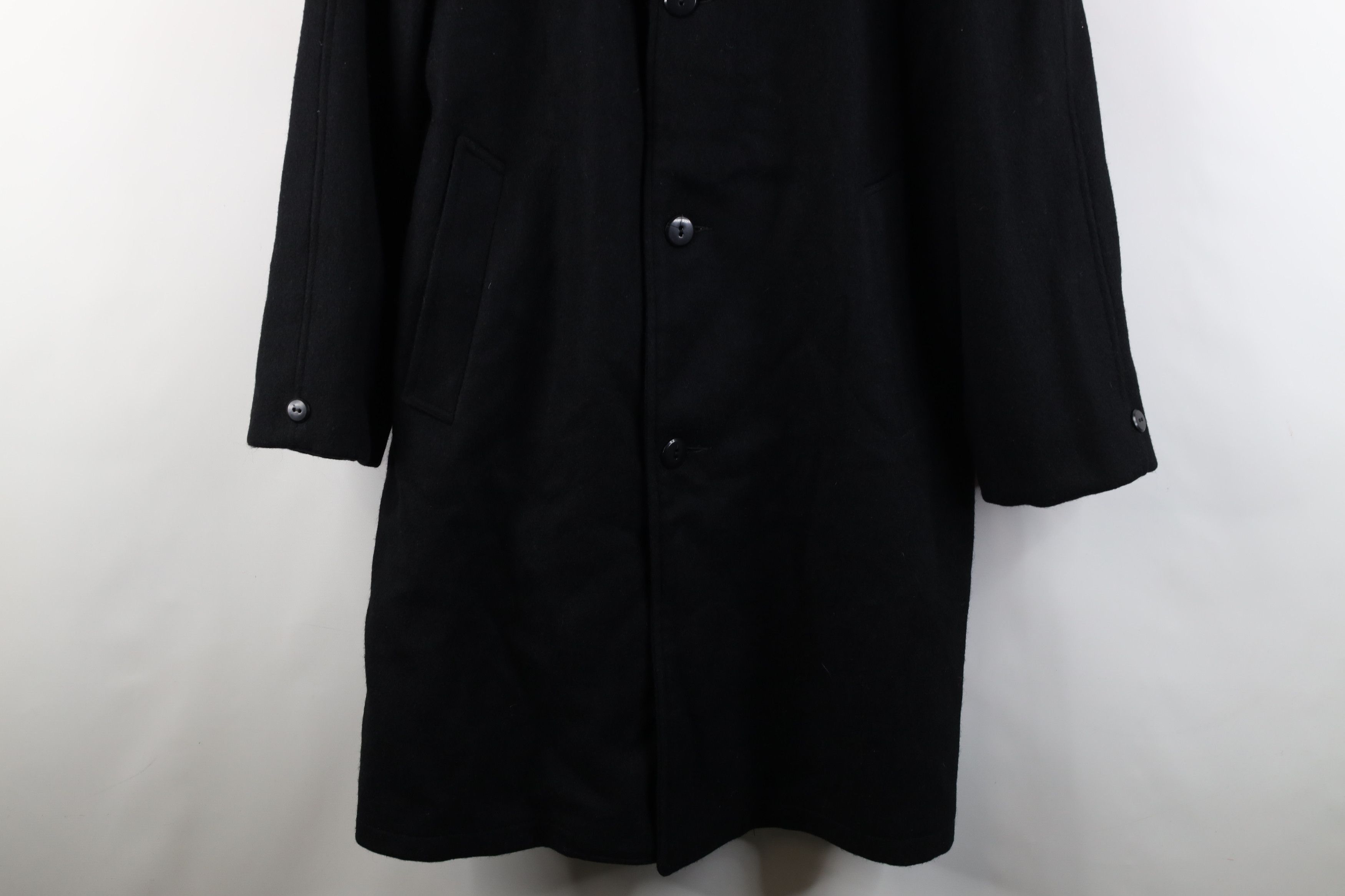 Vintage Vintage 50s Rockabilly Full Button Overcoat Jacket Black USA Size US XXL / EU 58 / 5 - 3 Thumbnail
