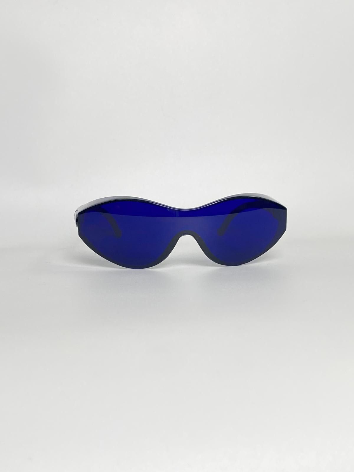 Japanese Brand Y2k Large Wide Safety Glasses Sunglasses Blue Unisex OS Size ONE SIZE - 5 Thumbnail