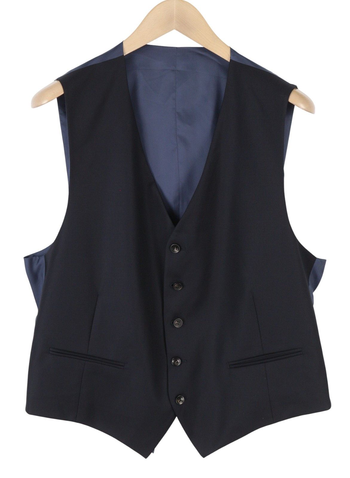 Suitsupply UK46S Dark Blue Wool Button Vest Waistcoat 86739 Size 46S - 1 Thumbnail