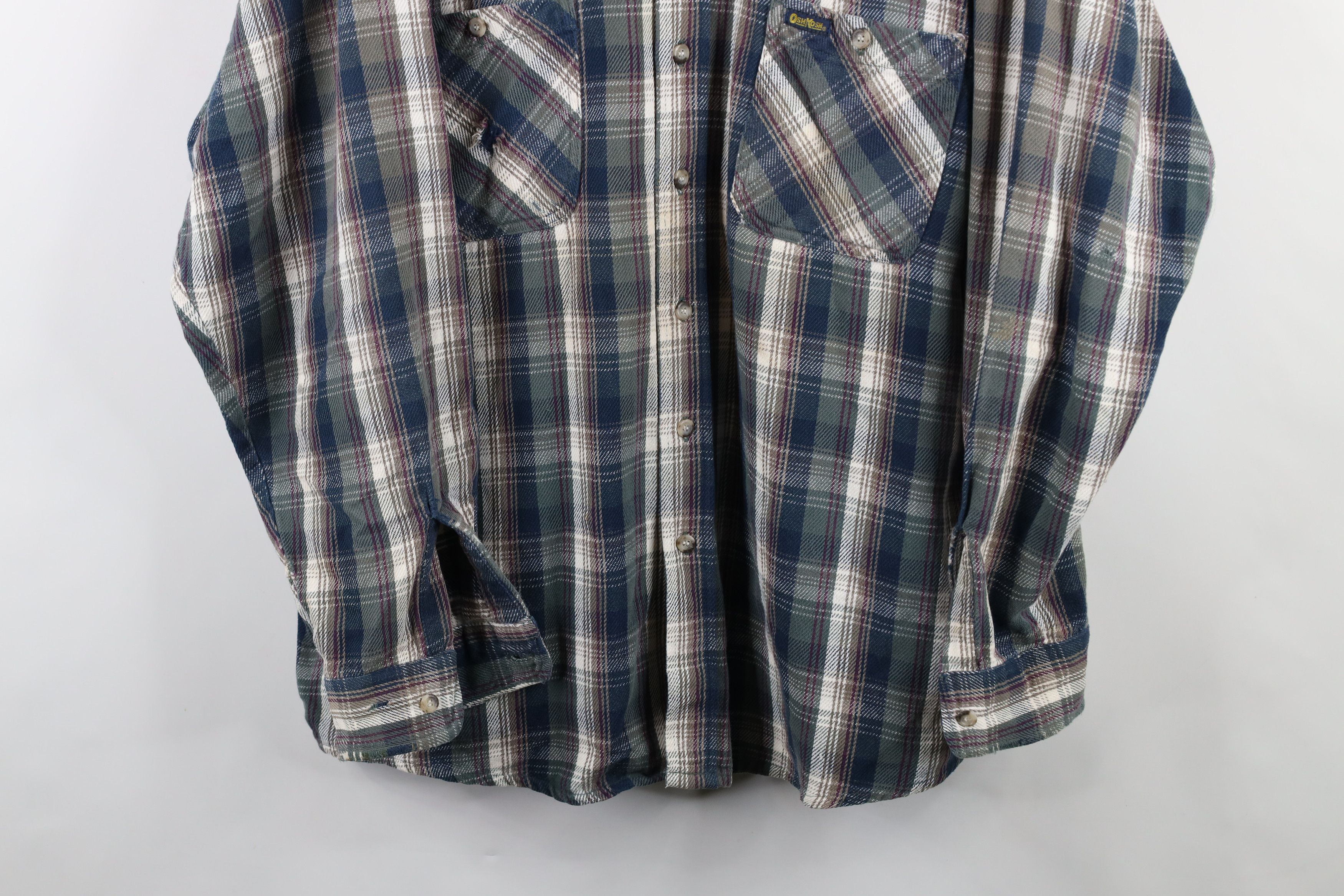 Vintage Vintage 90s OshKosh B'Gosh Heavy Flannel Button Shirt USA Size US XXL / EU 58 / 5 - 3 Thumbnail