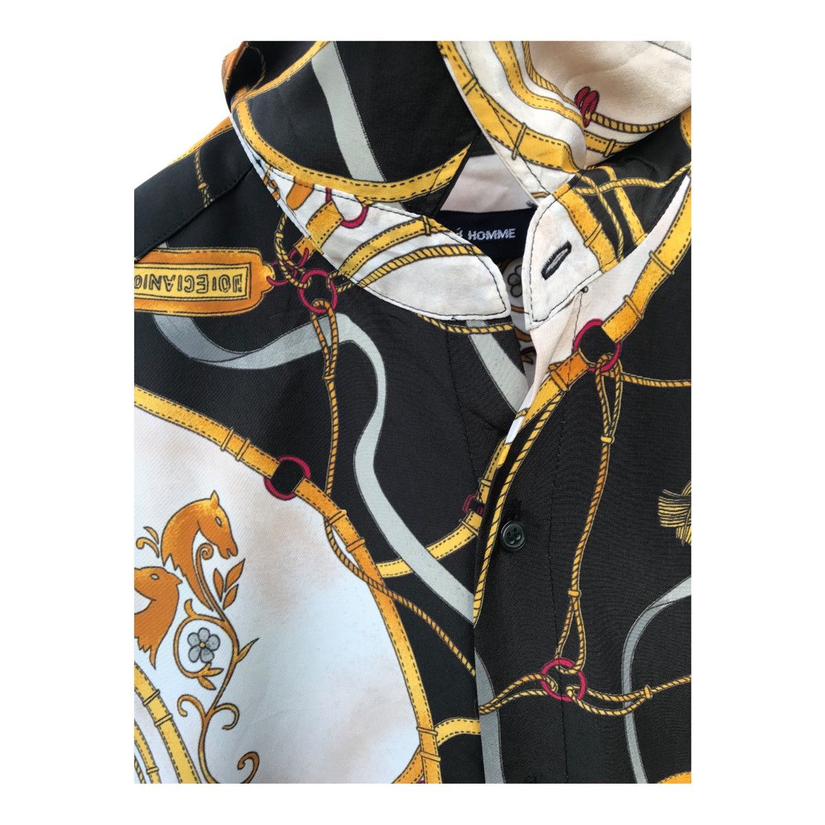 Designer Vintage Voix d Homme Chain Print Baroque Pop Art Button Down Size US L / EU 52-54 / 3 - 9 Thumbnail